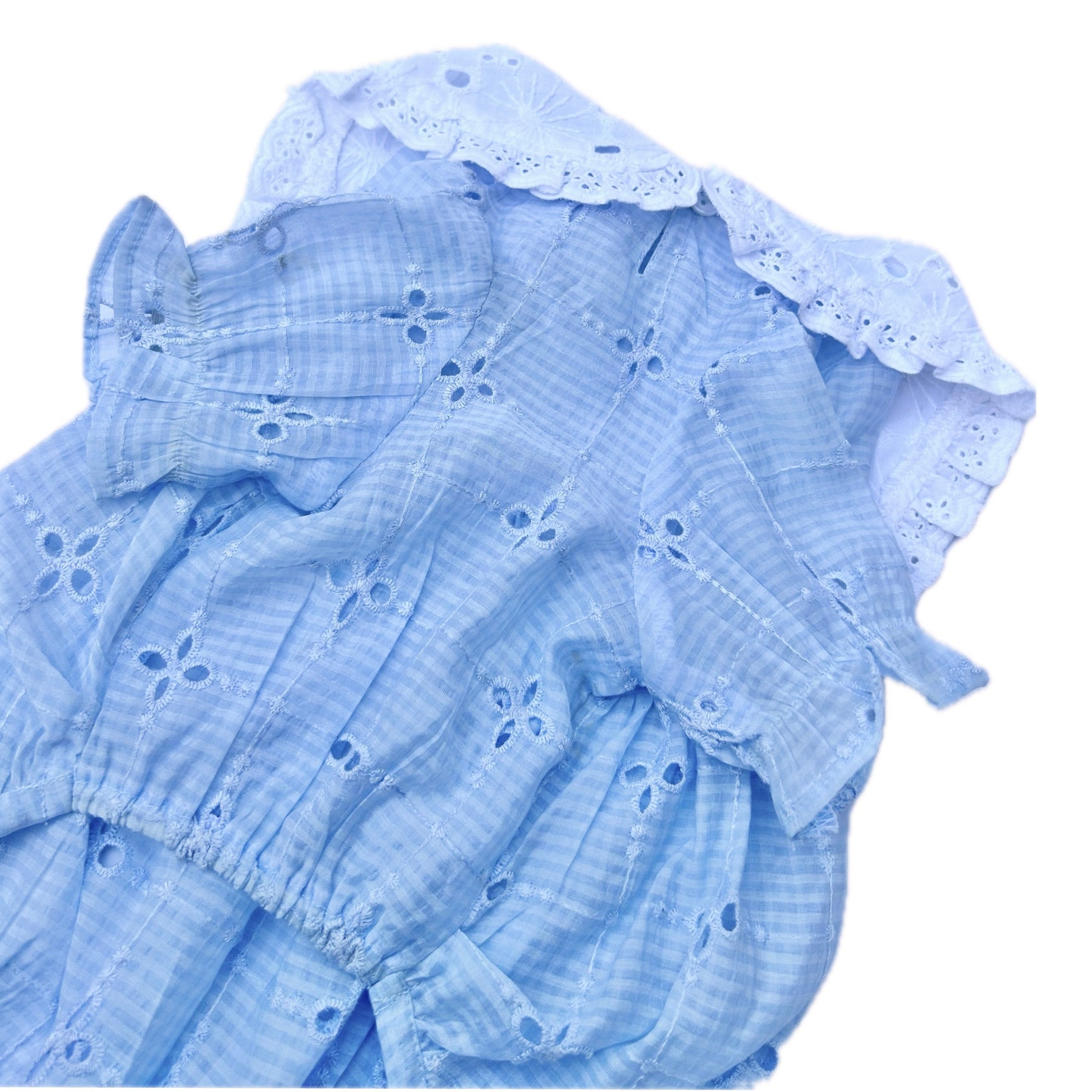 BLUE BIG COLLAR BUBBLE DOG DRESS