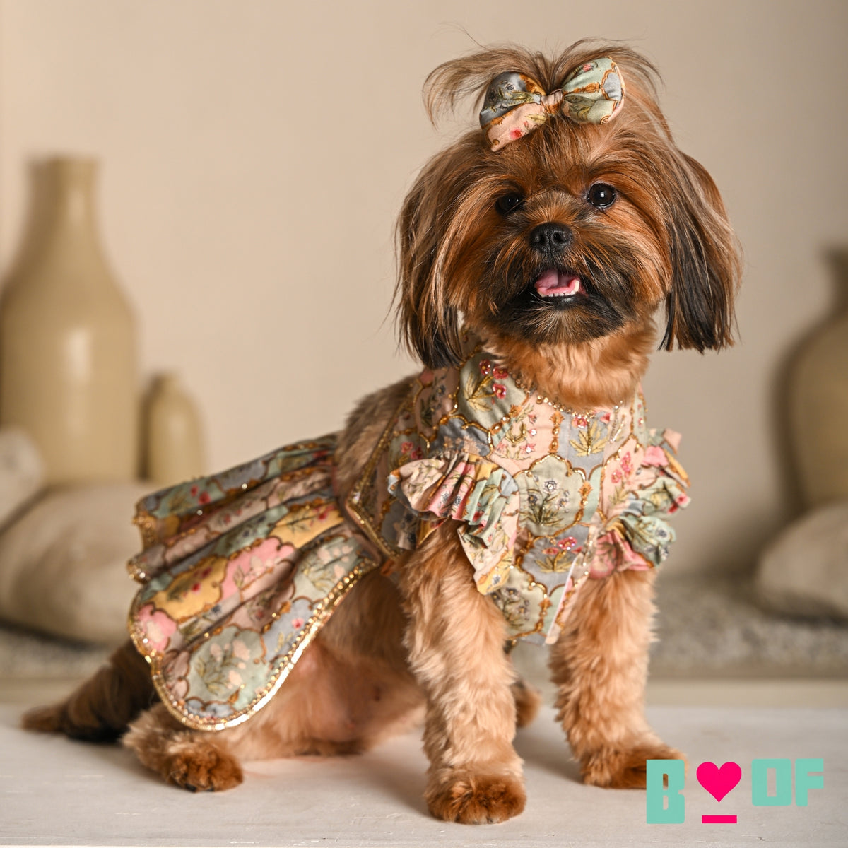 MAHARANI MOTIF HAND EMBROIDERED LEHENGA FOR DOGS ANDS CATS