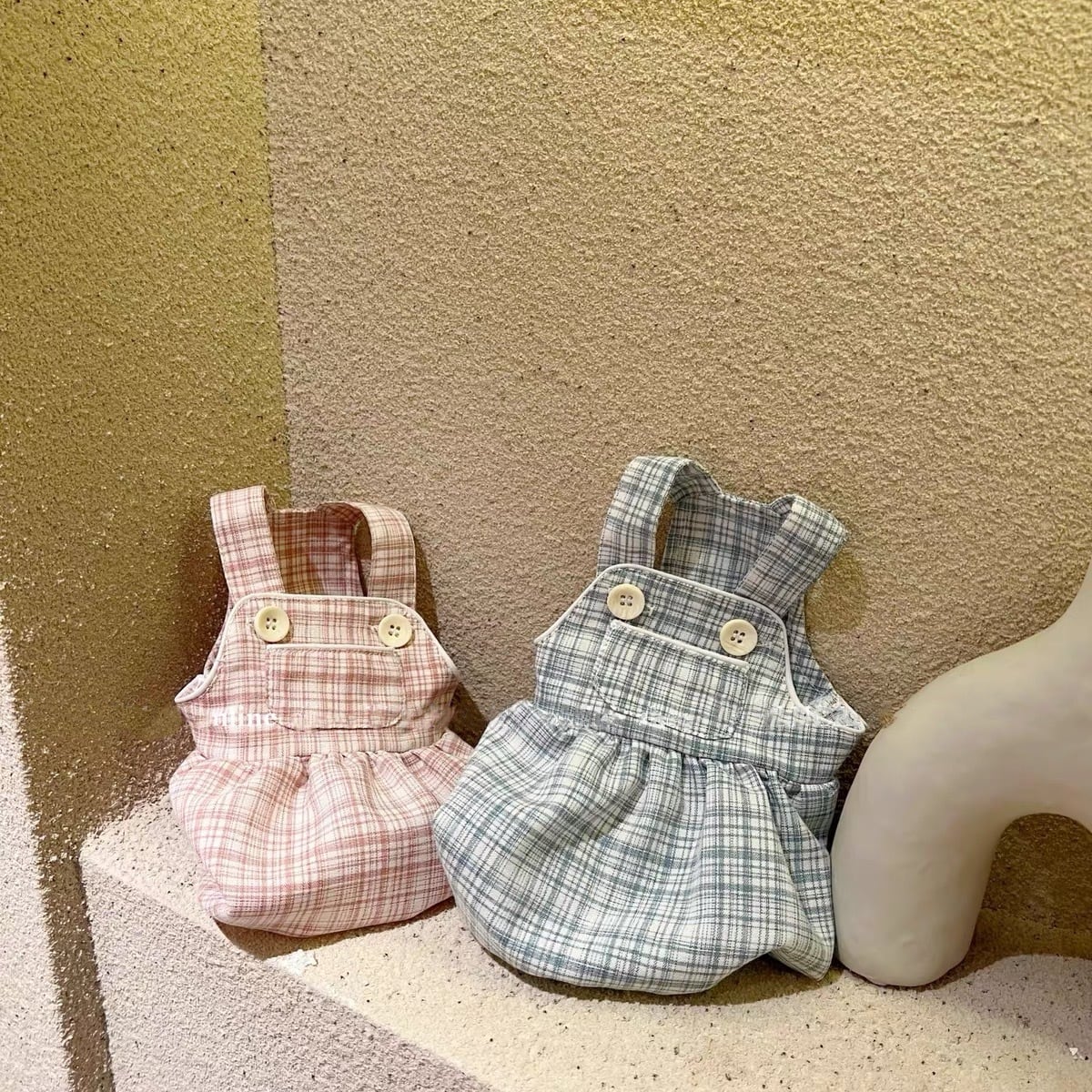 PASTEL CHECK DOG ONESIE