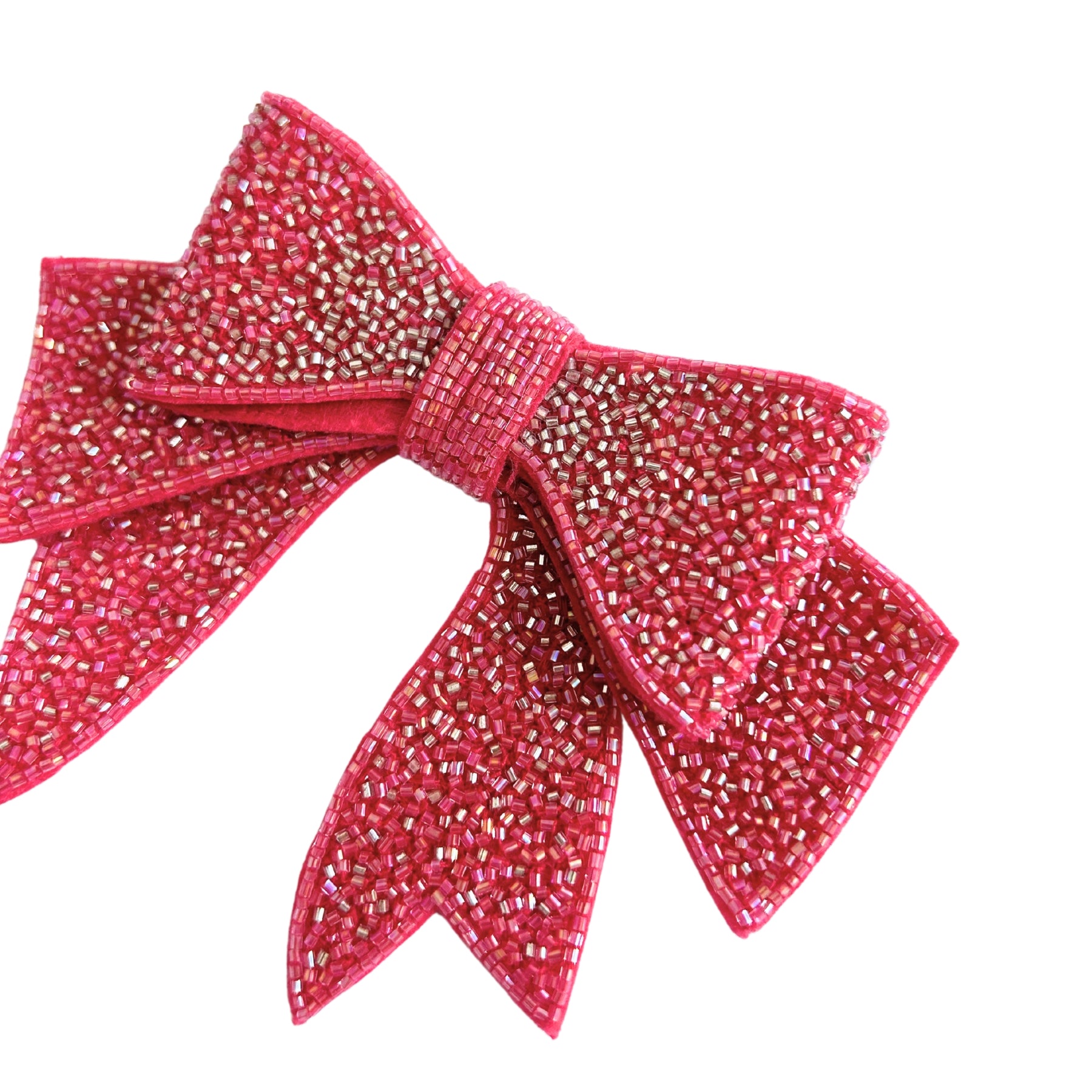 BARBIE PINK WITH SILVER CUTRDANA DOG BOW