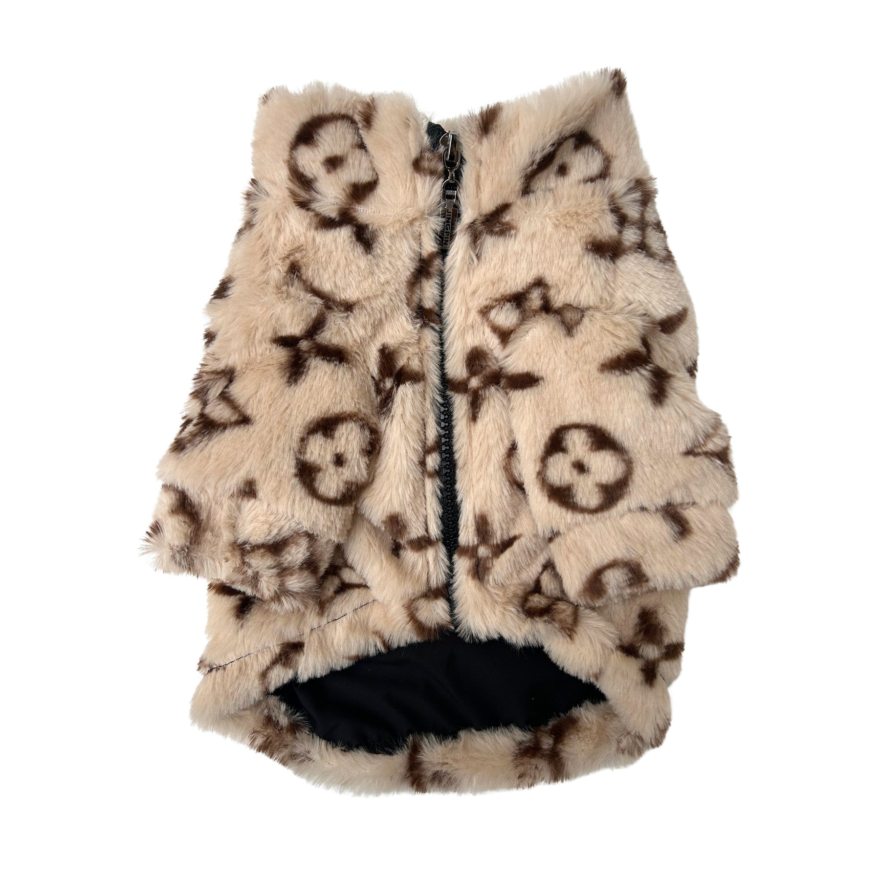 OFFWHITE PAW-V FUR DOG JACKET