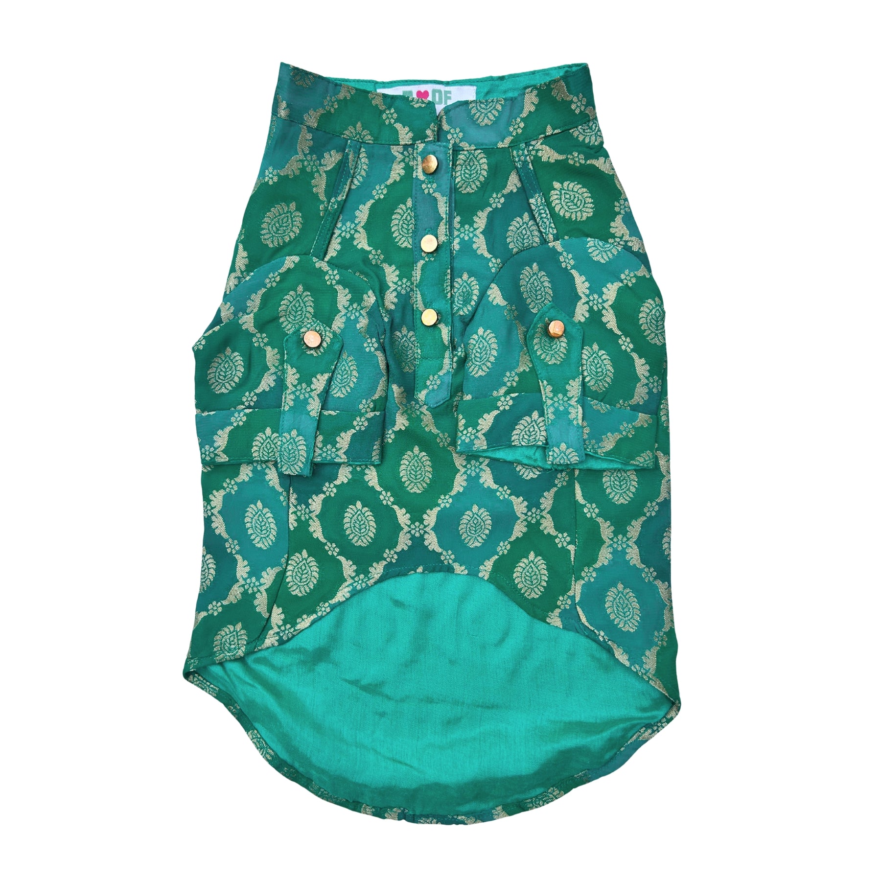 GREEN TWO TONE DOG KURTA