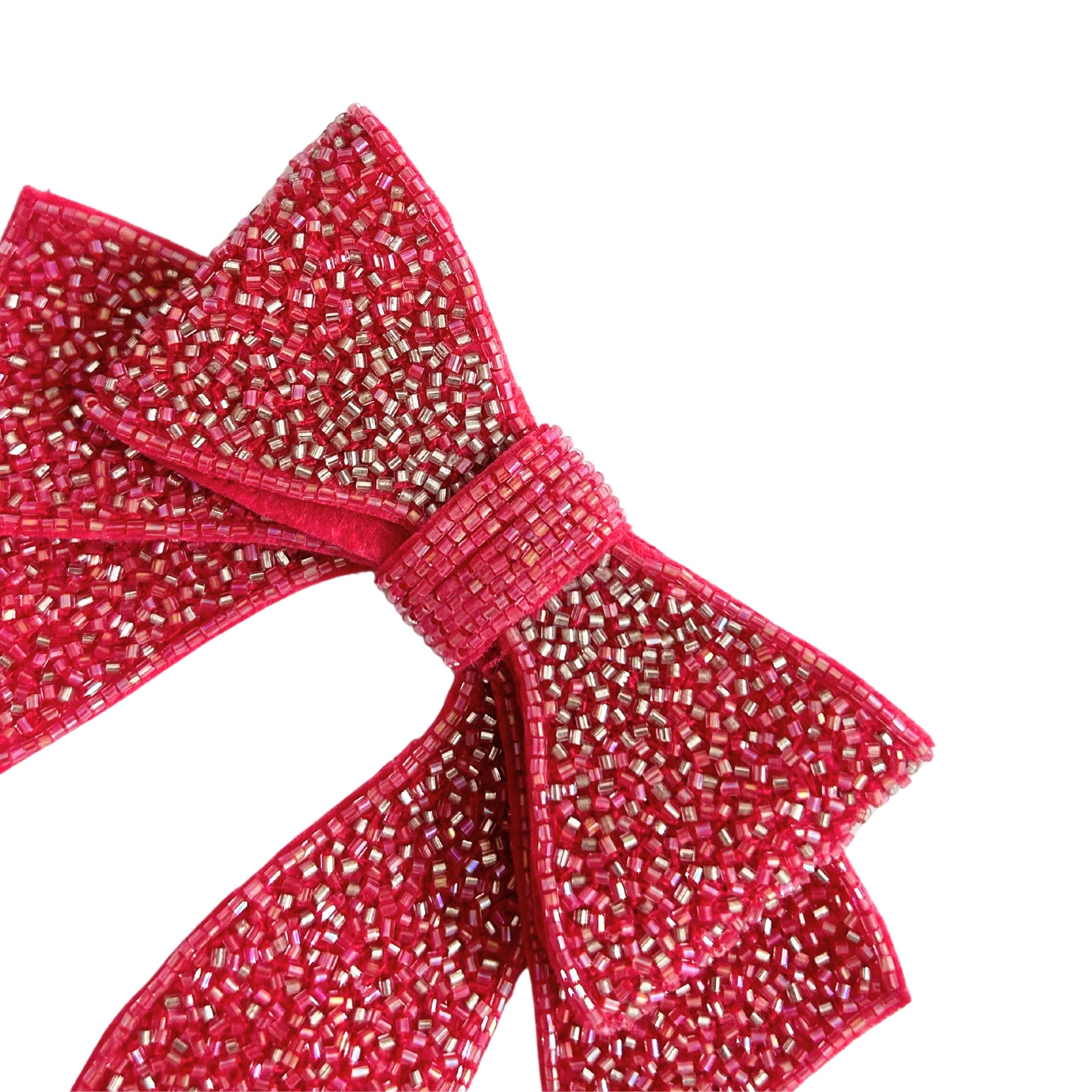 BARBIE PINK WITH SILVER CUTRDANA DOG BOW