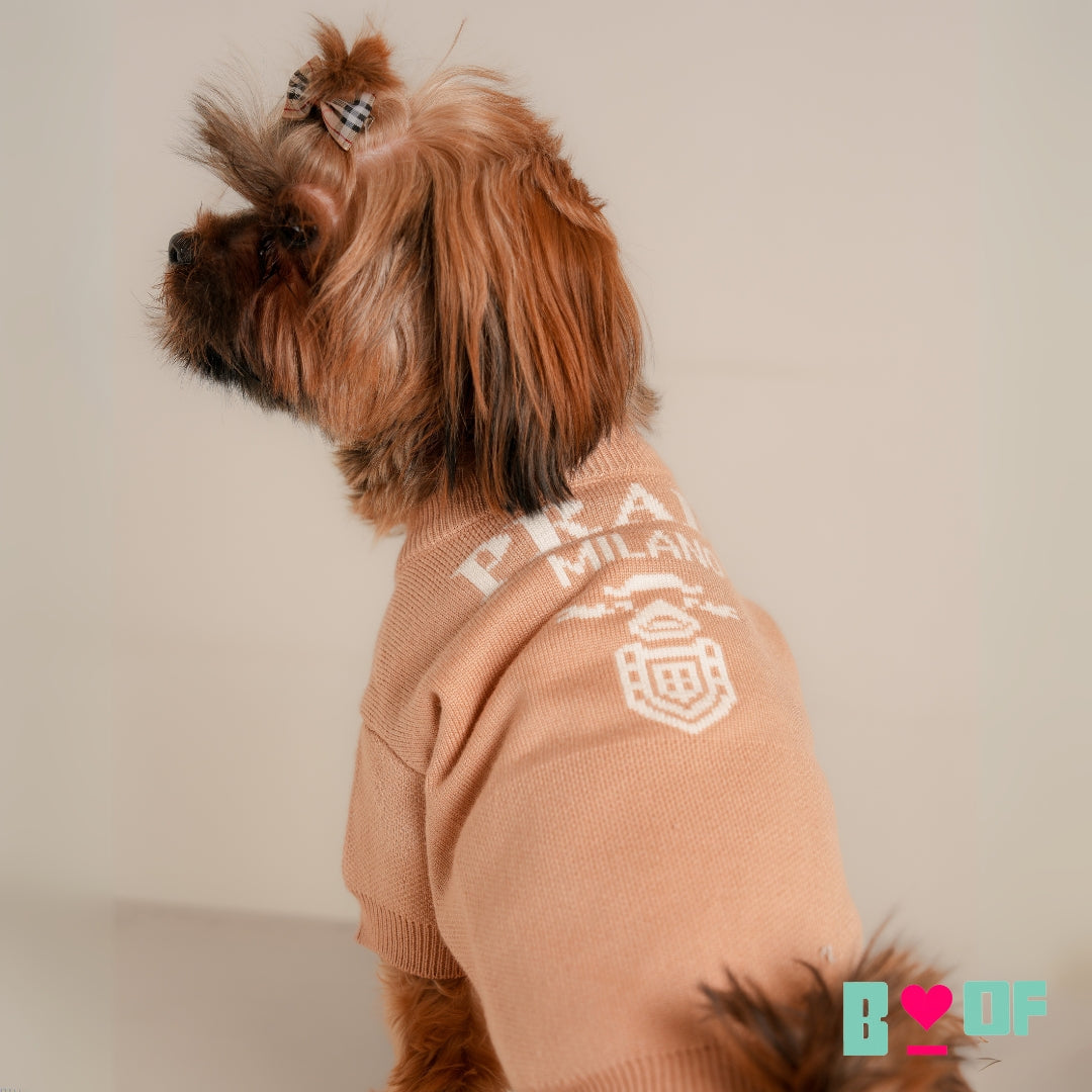 BEIGE PAW-DA MILANO DOG SWEATER