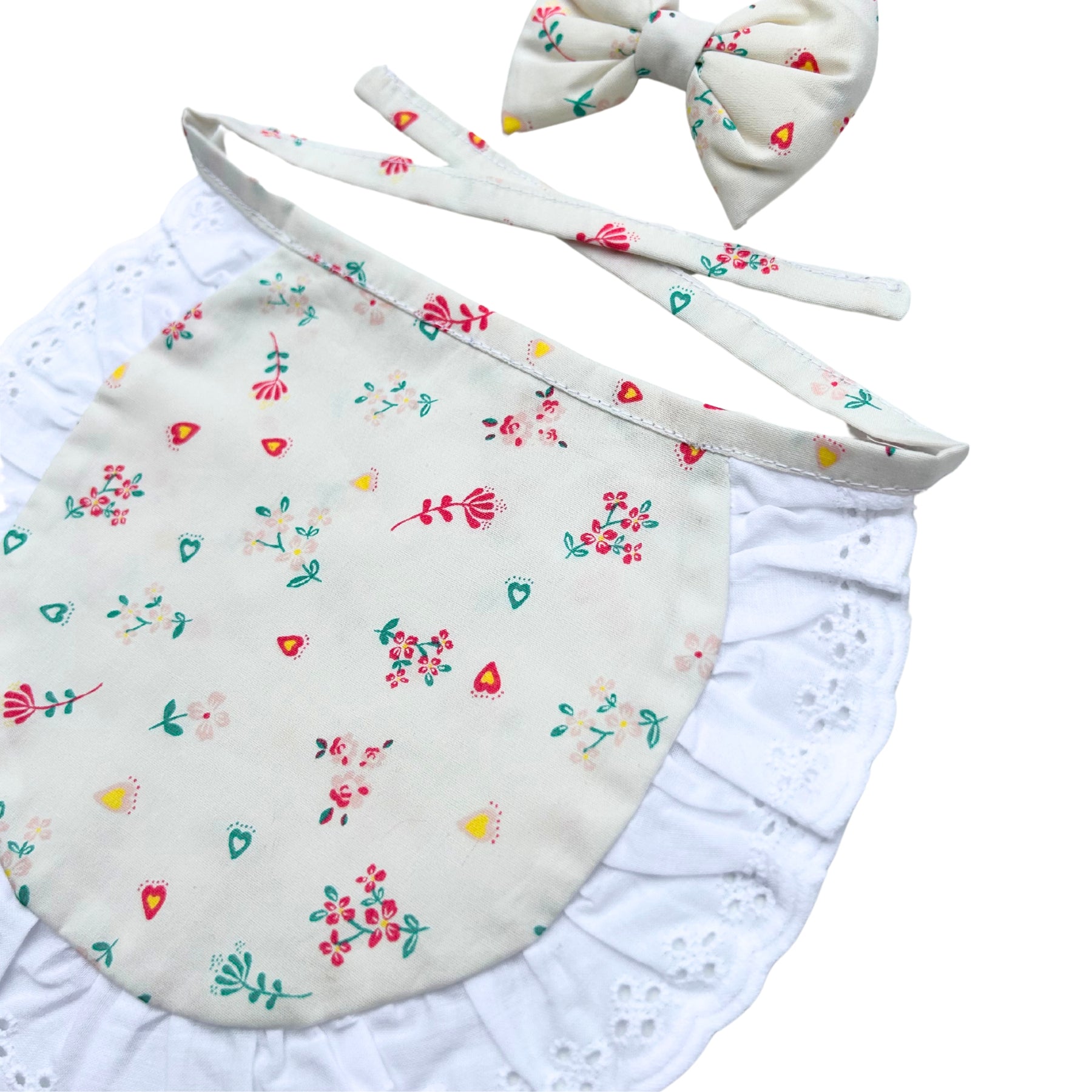 SPRINGTIME BIB WITH BOW FOR DOGS AND CATS