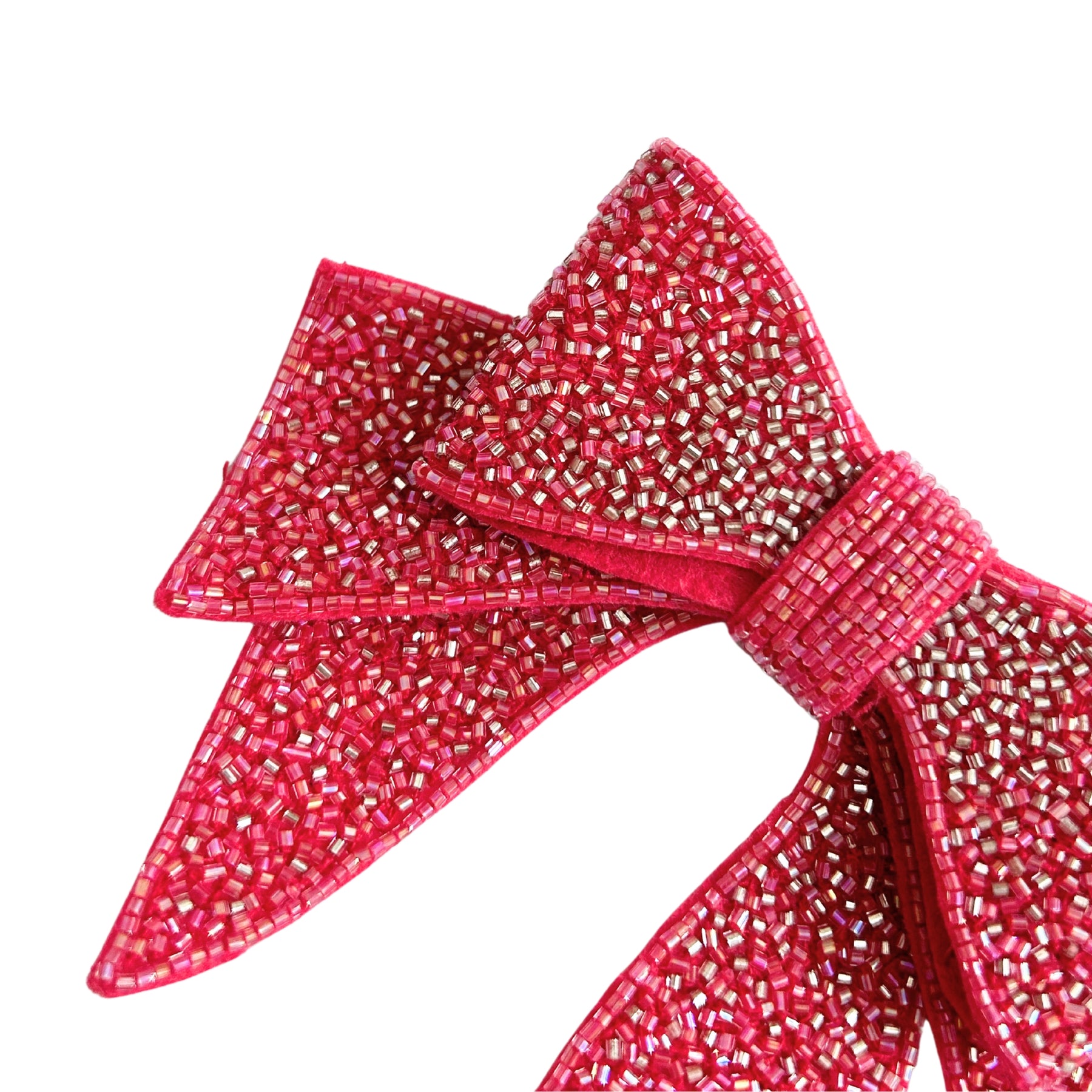 BARBIE PINK WITH SILVER CUTRDANA DOG BOW