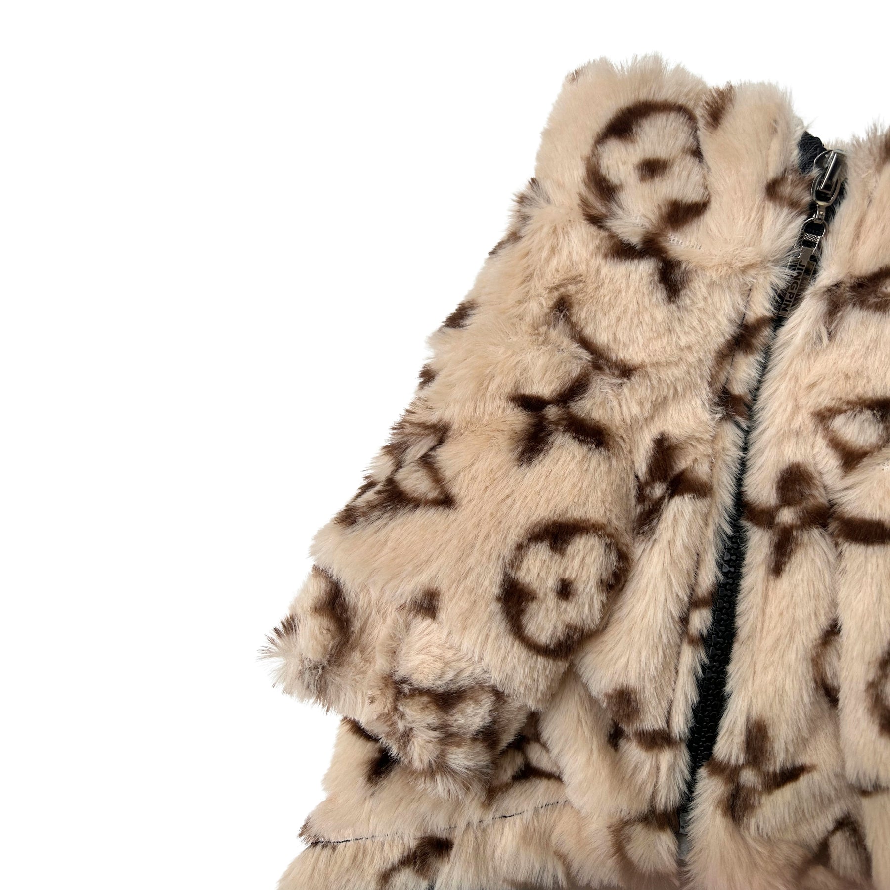 OFFWHITE PAW-V FUR DOG JACKET