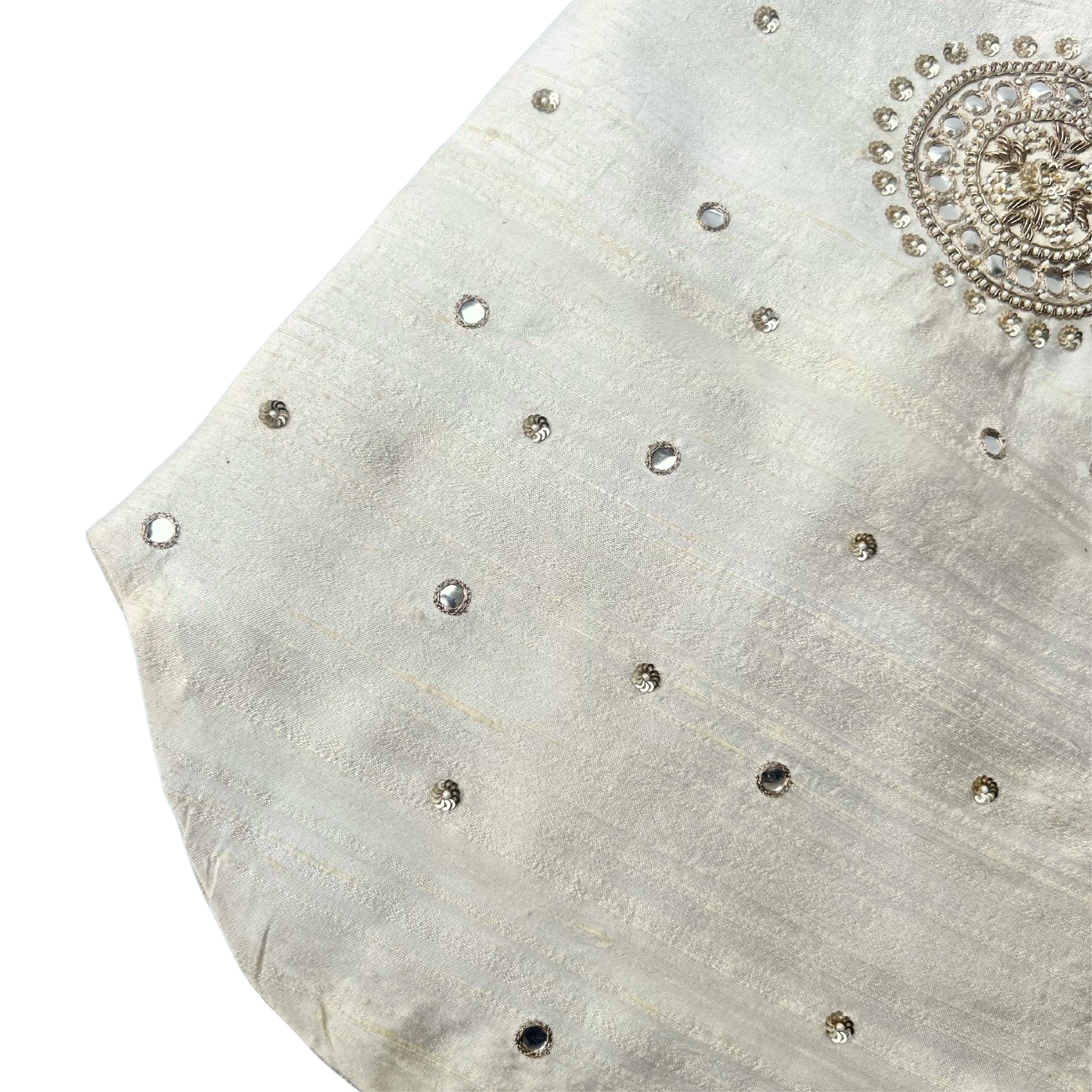 HAND EMBROIDERED MIRROR WORK OFF-WHITE DOG SHERWANI