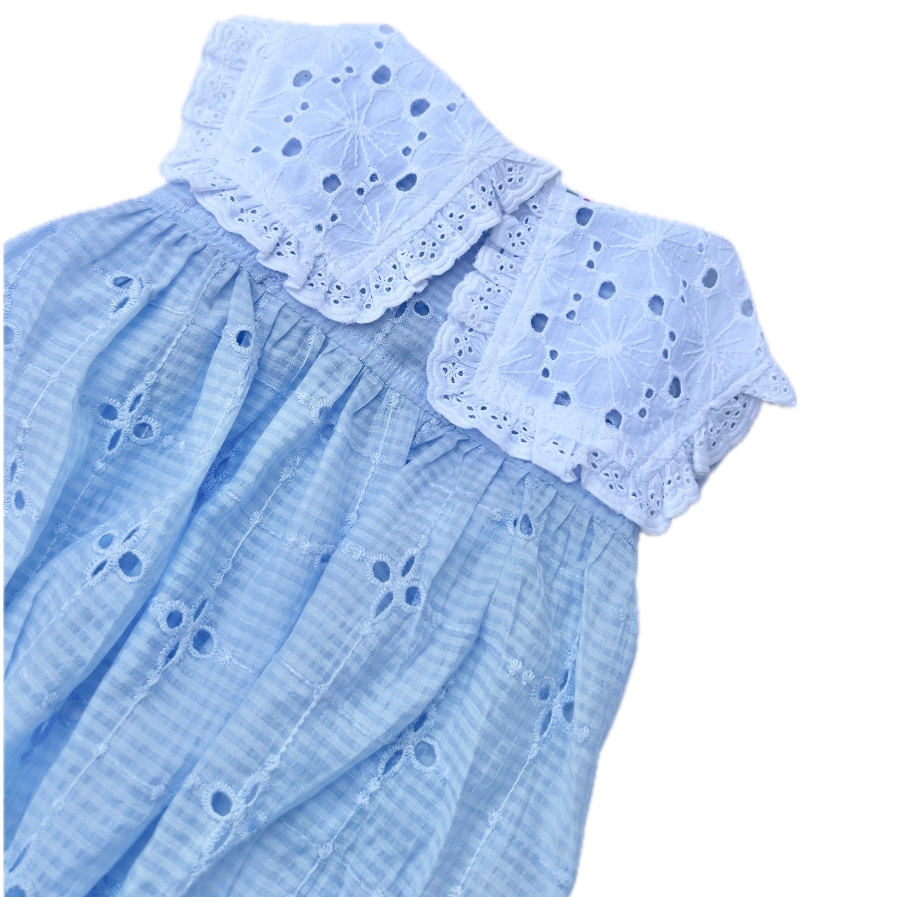 BLUE BIG COLLAR BUBBLE DOG DRESS