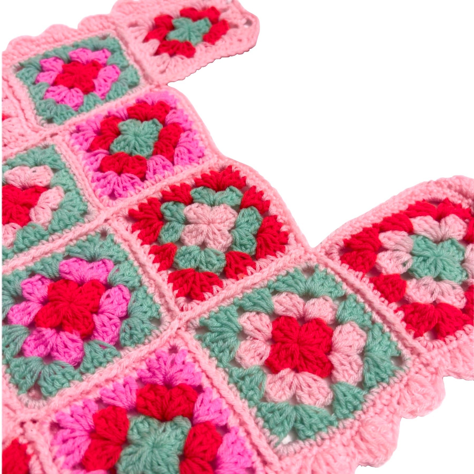 CROCHET PATCH WORK DOG JACKET WITH BERET