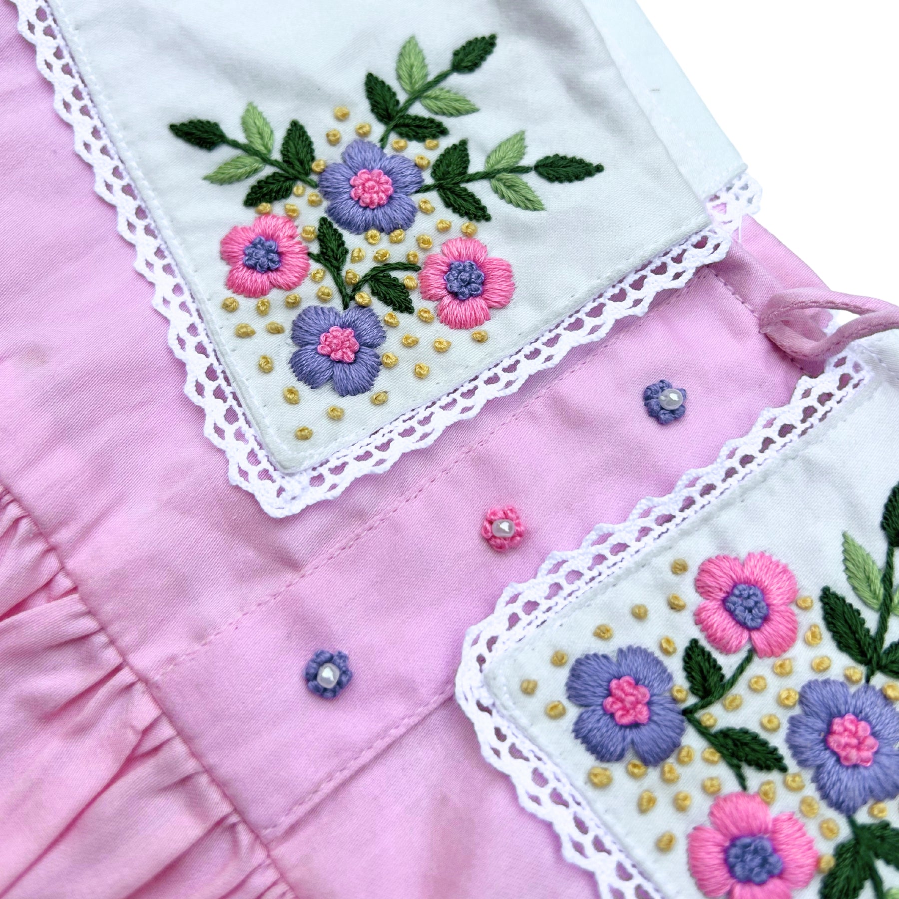 DAINTY DAISY FLOWER EMBROIDERED DRESS FOR DOGS AND CATS