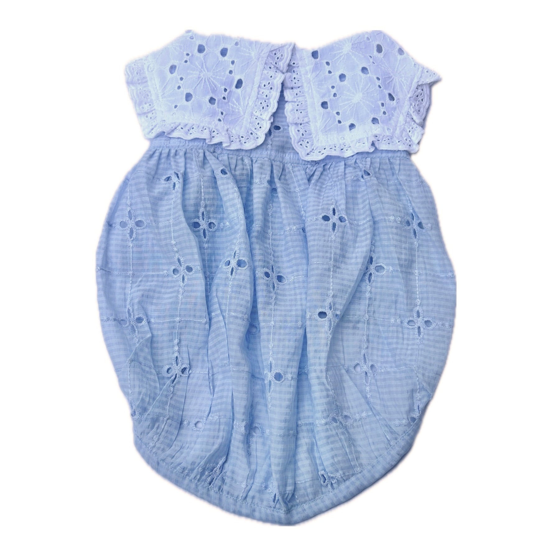BLUE BIG COLLAR BUBBLE DOG DRESS