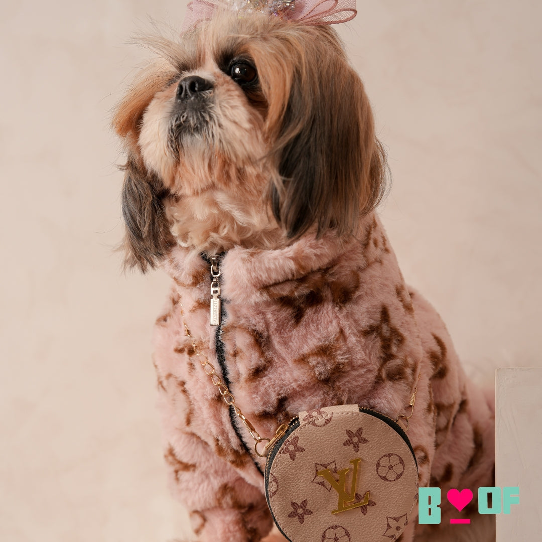 PINK PAW-V FUR DOG JACKET