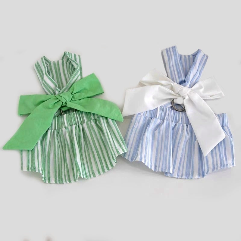 BIG GREEN BOW HARNESS DOG DRESS