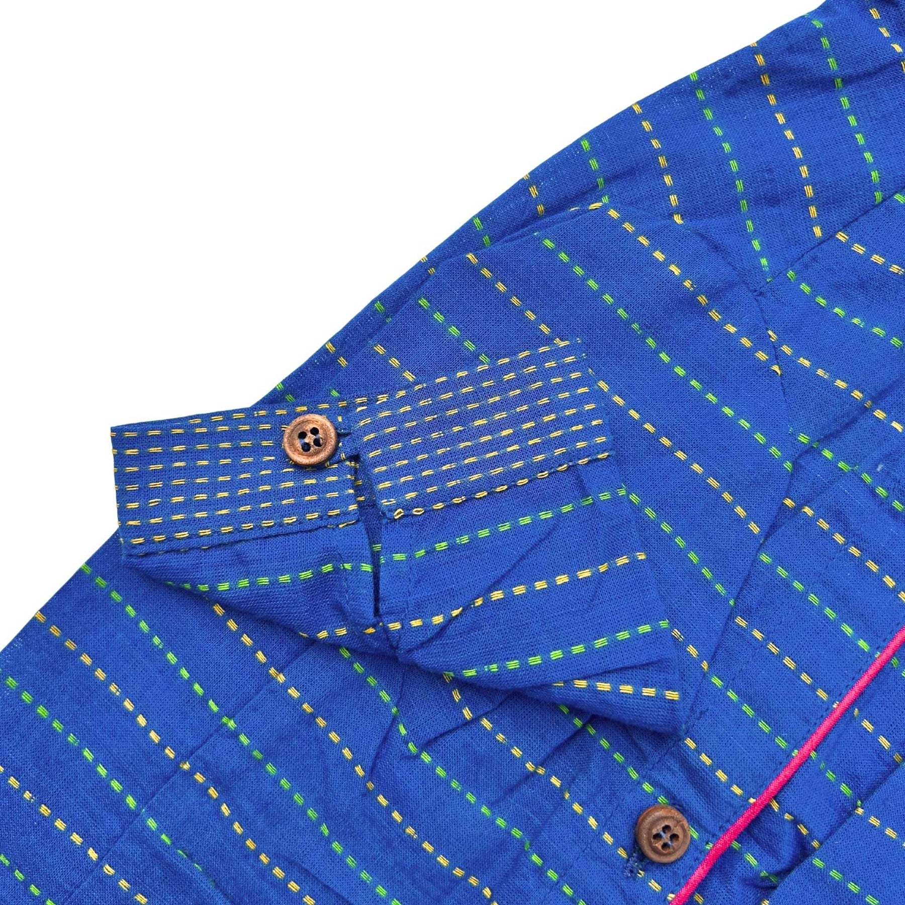 BLUE JAMDANI HANDWOVEN HARNESS KURTA FOR DOGS AND CATS