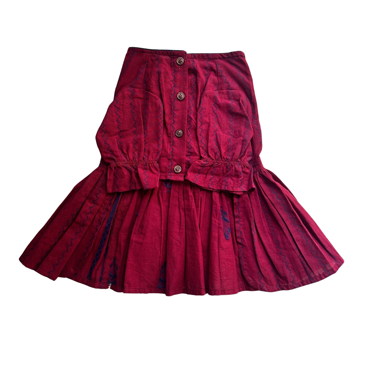 MAROON JAMDANI HANDWOVEN DRESS FOR DOGS AND CATS