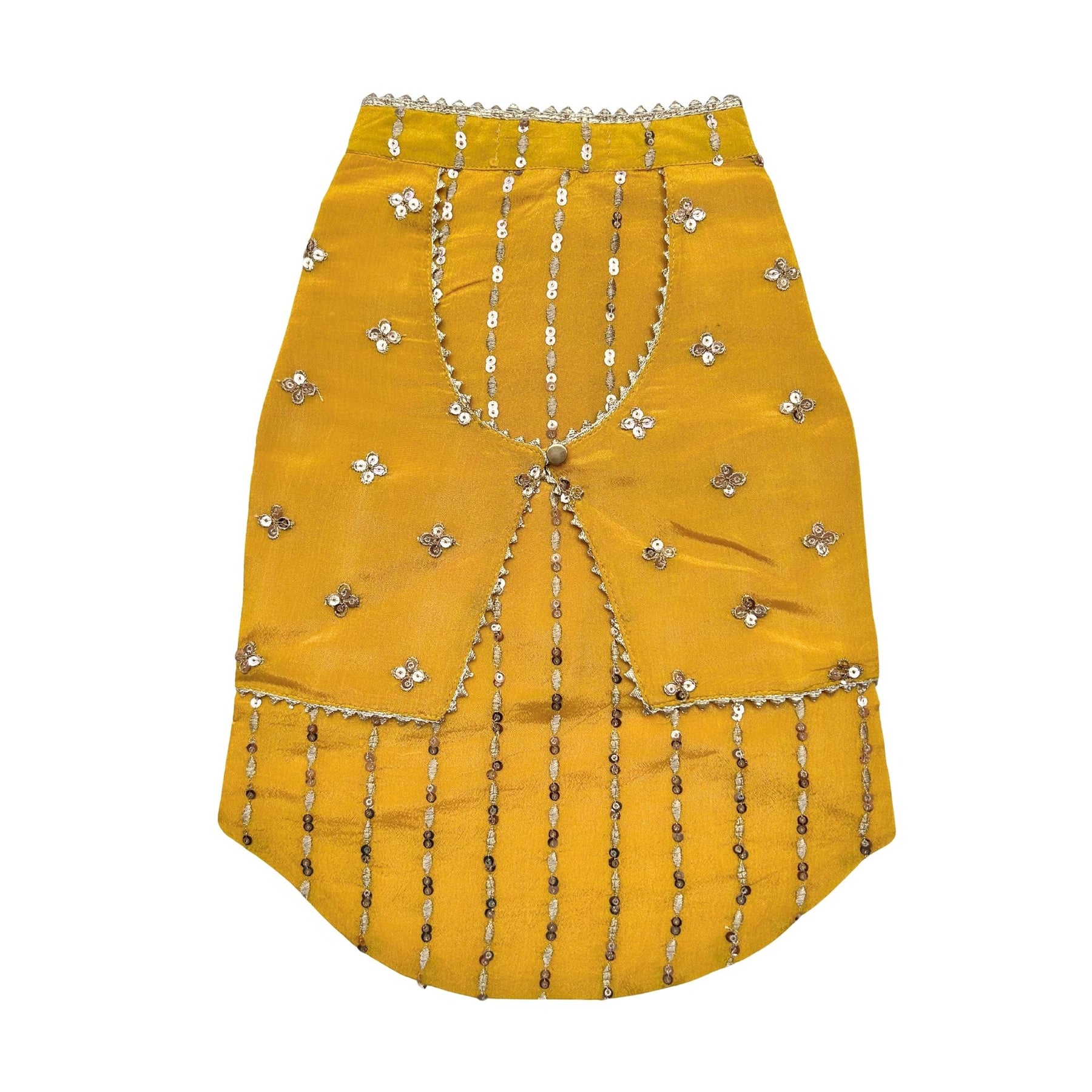 YELLOW FESTIVE ZARI BUTI KURTA FOR DOGS AND CATS