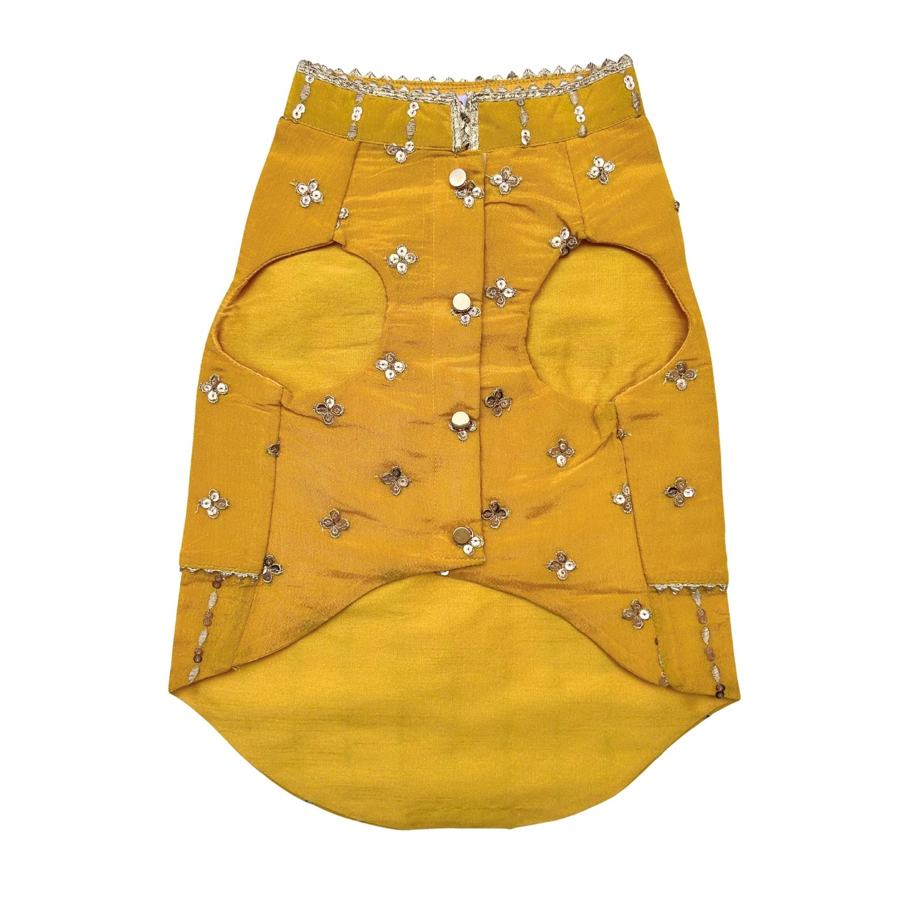 YELLOW FESTIVE ZARI BUTI KURTA FOR DOGS AND CATS