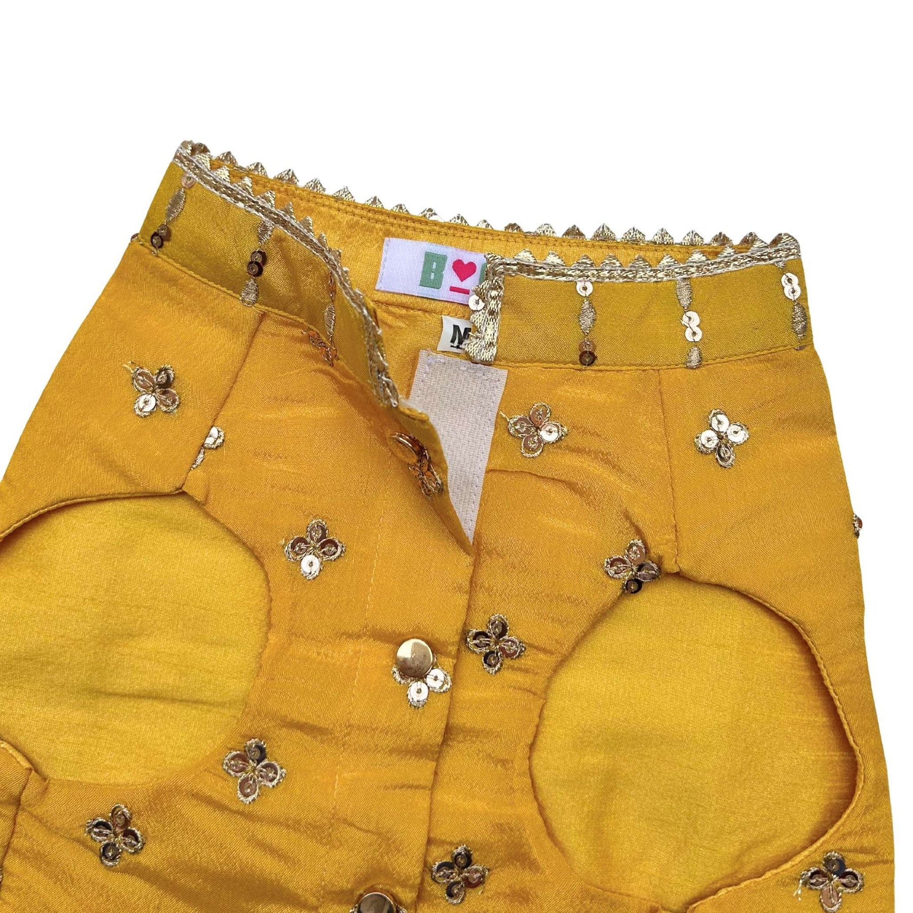 YELLOW FESTIVE ZARI BUTI KURTA FOR DOGS AND CATS