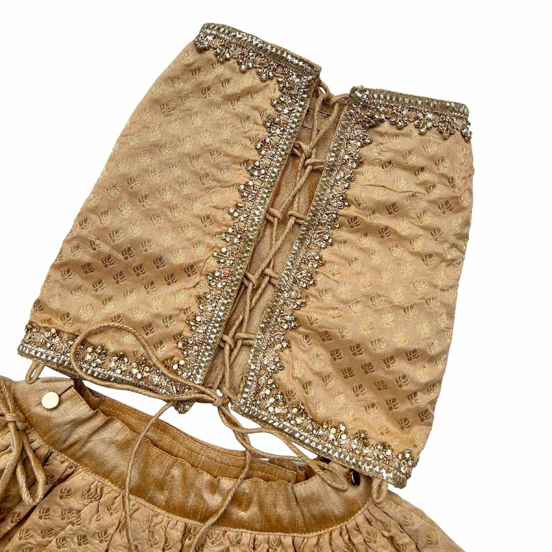 GOLDEN ZARI LACE BROCADE LEHENGA FOR DOGS AND CATS