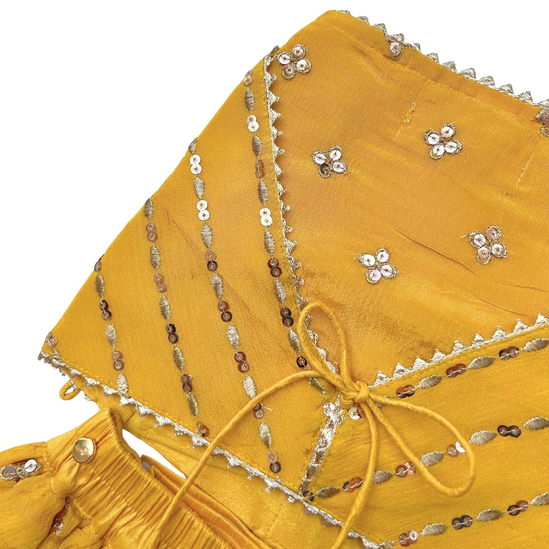 YELLOW FESTIVE ZARI BUTI LEHENGA FOR DOGS AND CATS