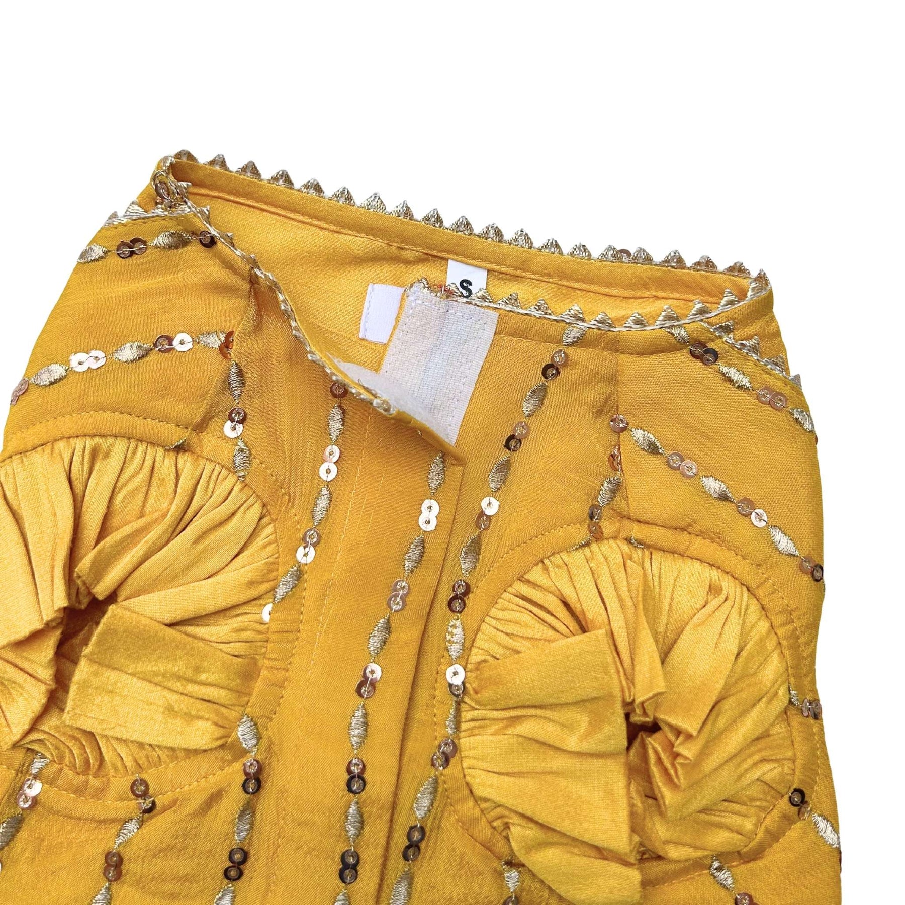 YELLOW FESTIVE ZARI BUTI LEHENGA FOR DOGS AND CATS