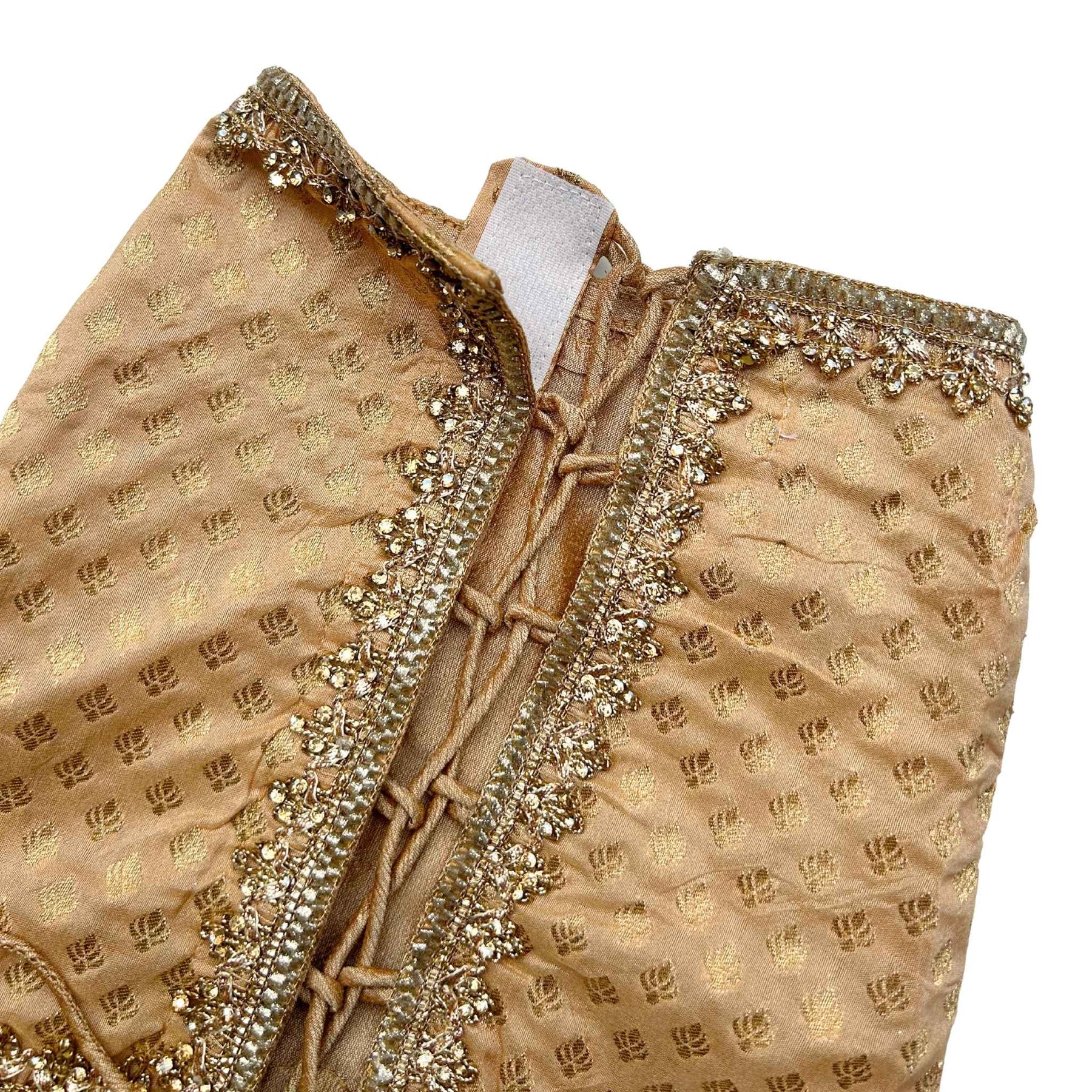 GOLDEN ZARI LACE BROCADE LEHENGA FOR DOGS AND CATS