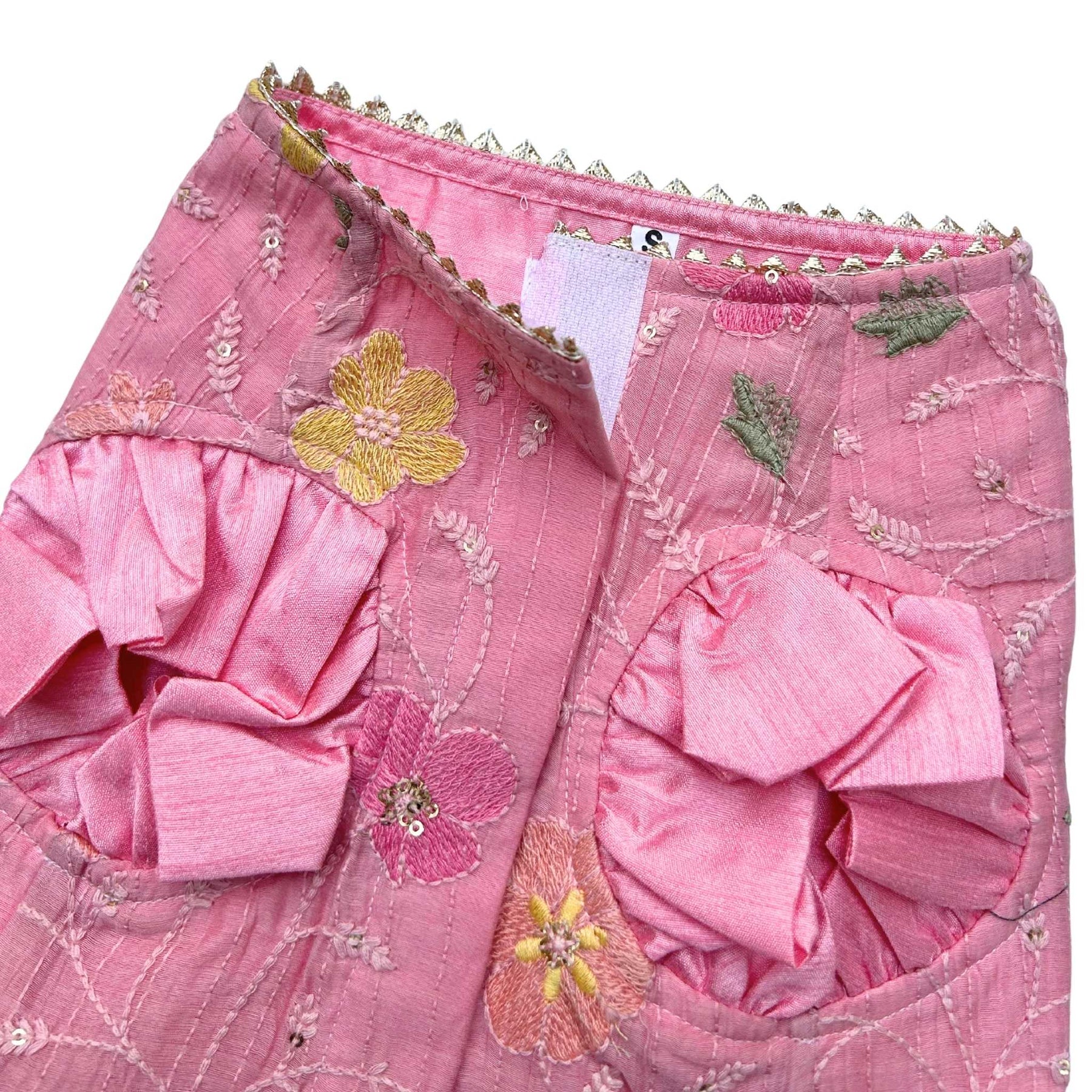 PASTEL PINK FLORAL THREAD EMBROIDERED LEHENGA FOR DOGS AND CATS