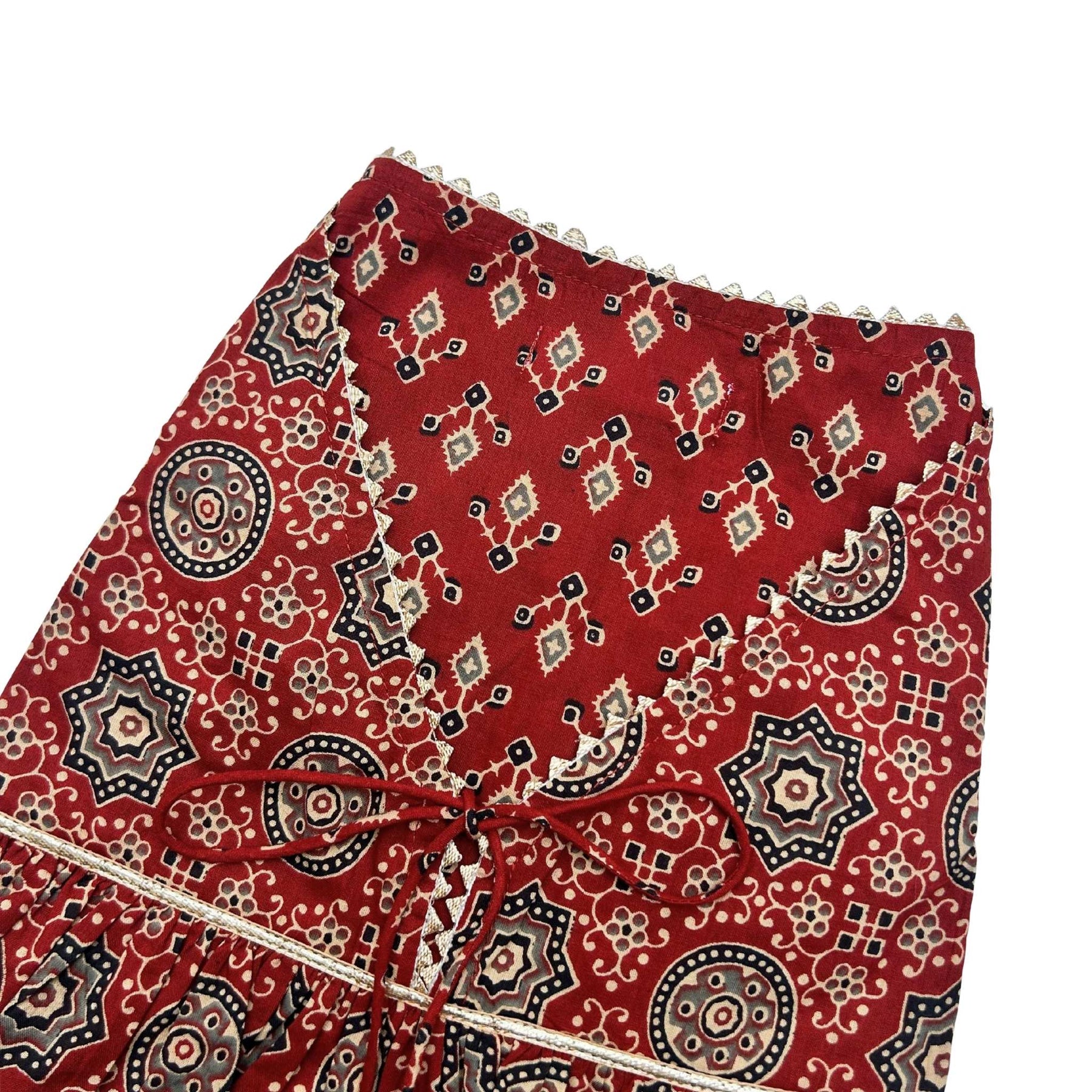 MAROON AJRAKH BUTI PRINT ANARKALI FOR DOGS AND CATS