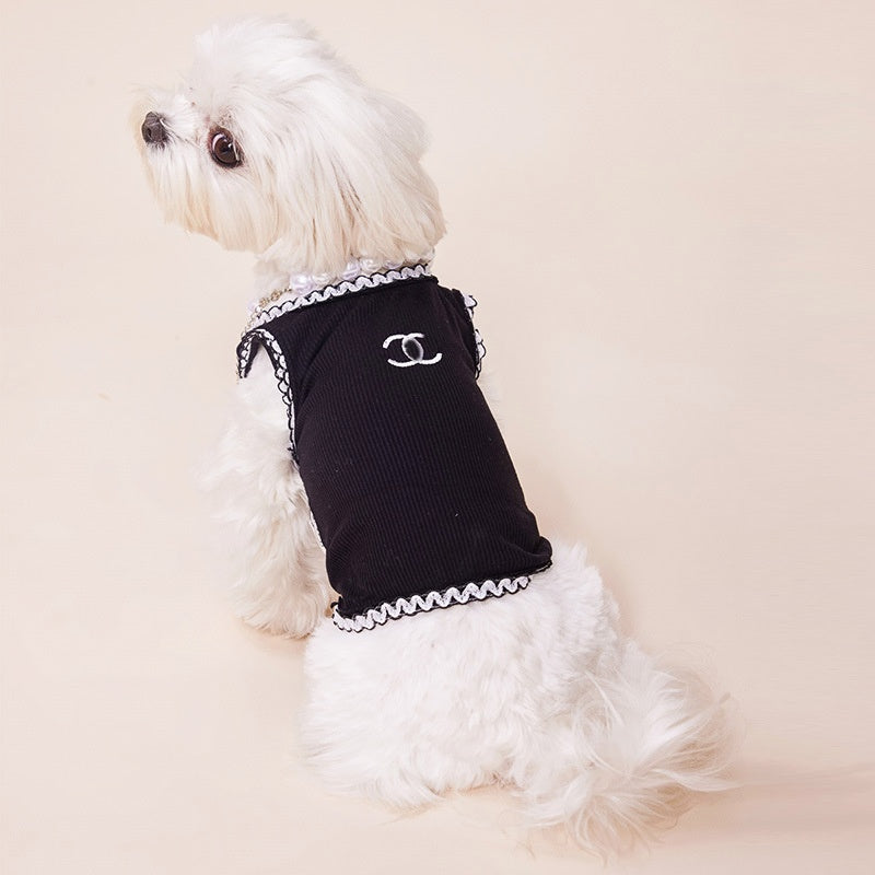 BLACK CHANEL DOG TOP