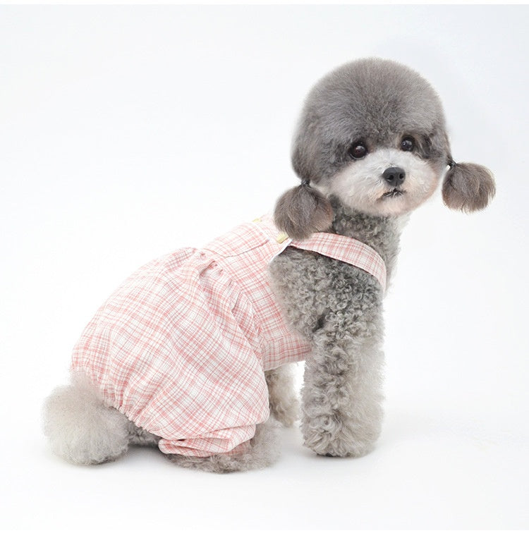 PASTEL CHECK DOG ONESIE