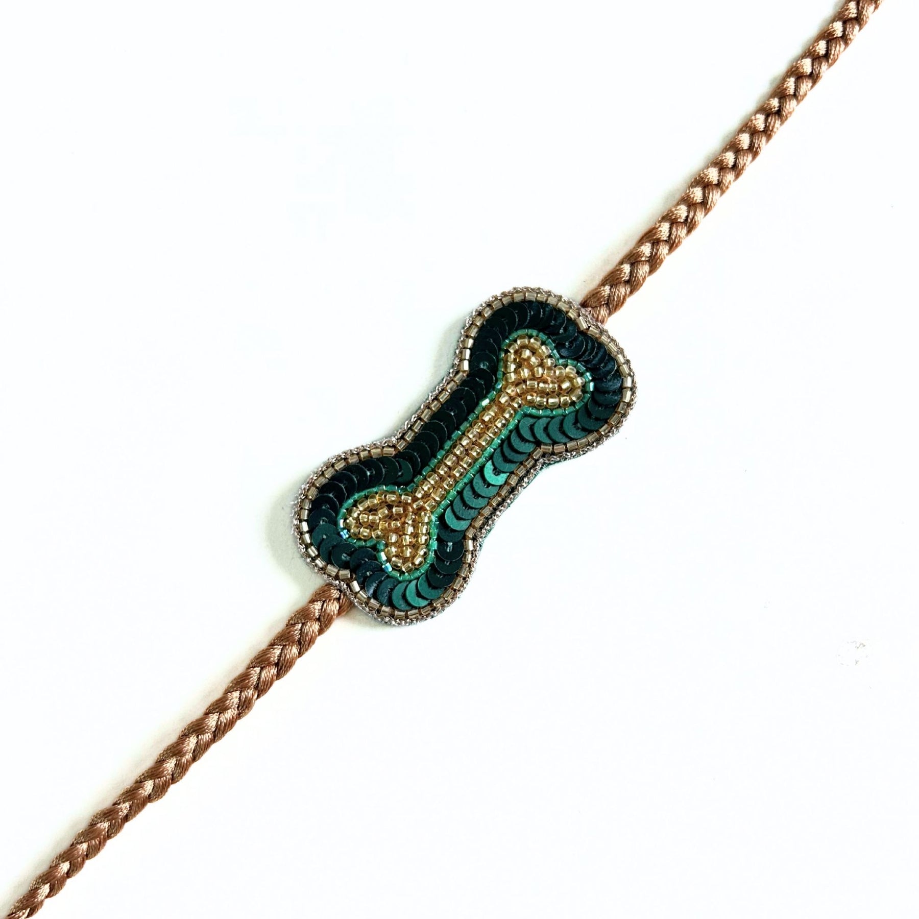GREEN BANDHANI COTTON KURTA + BONE RAKHI FOR DOGS AND CATS