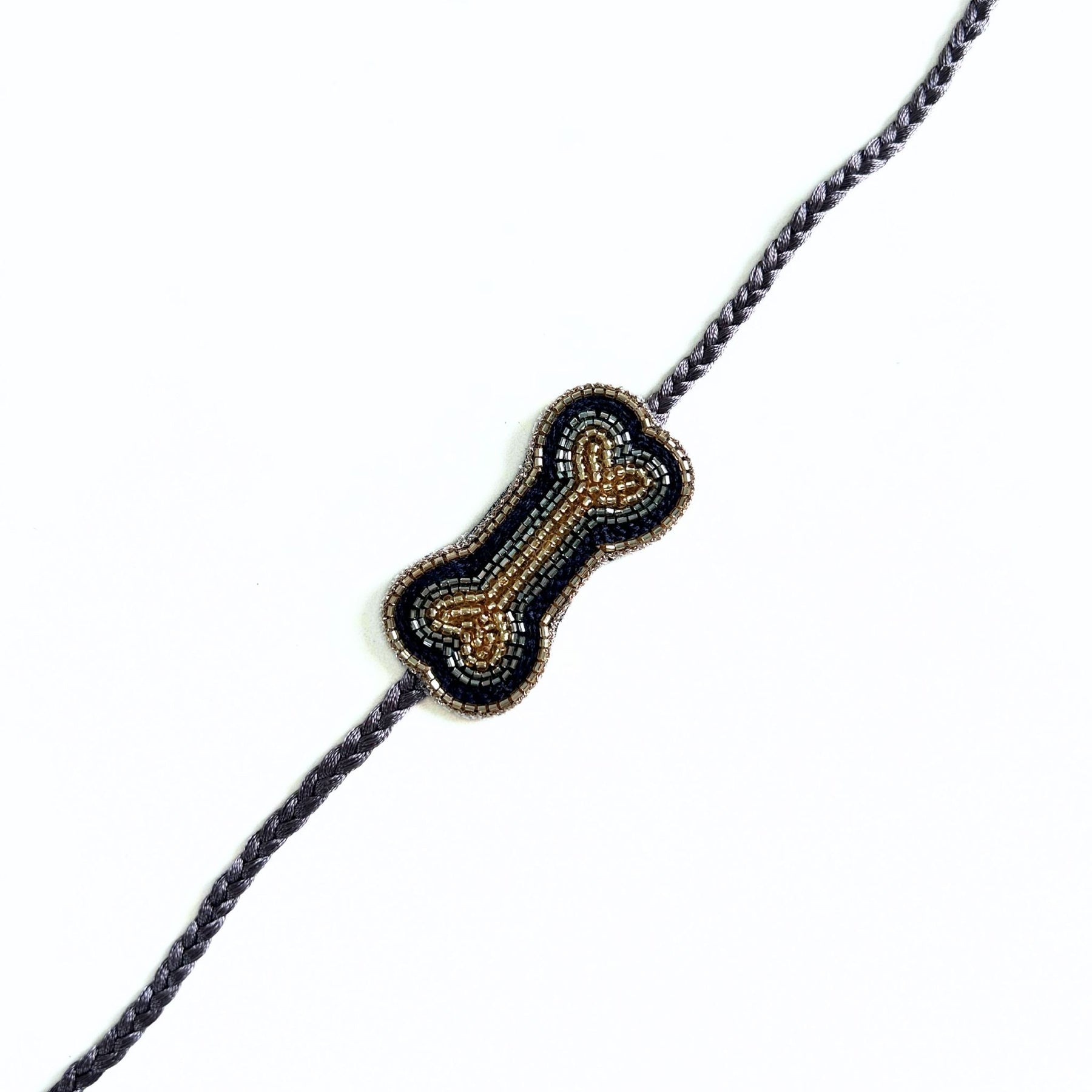 NAVY BLUE BANDHANI COTTON KURTA + BONE RAKHI FOR DOGS AND CATS