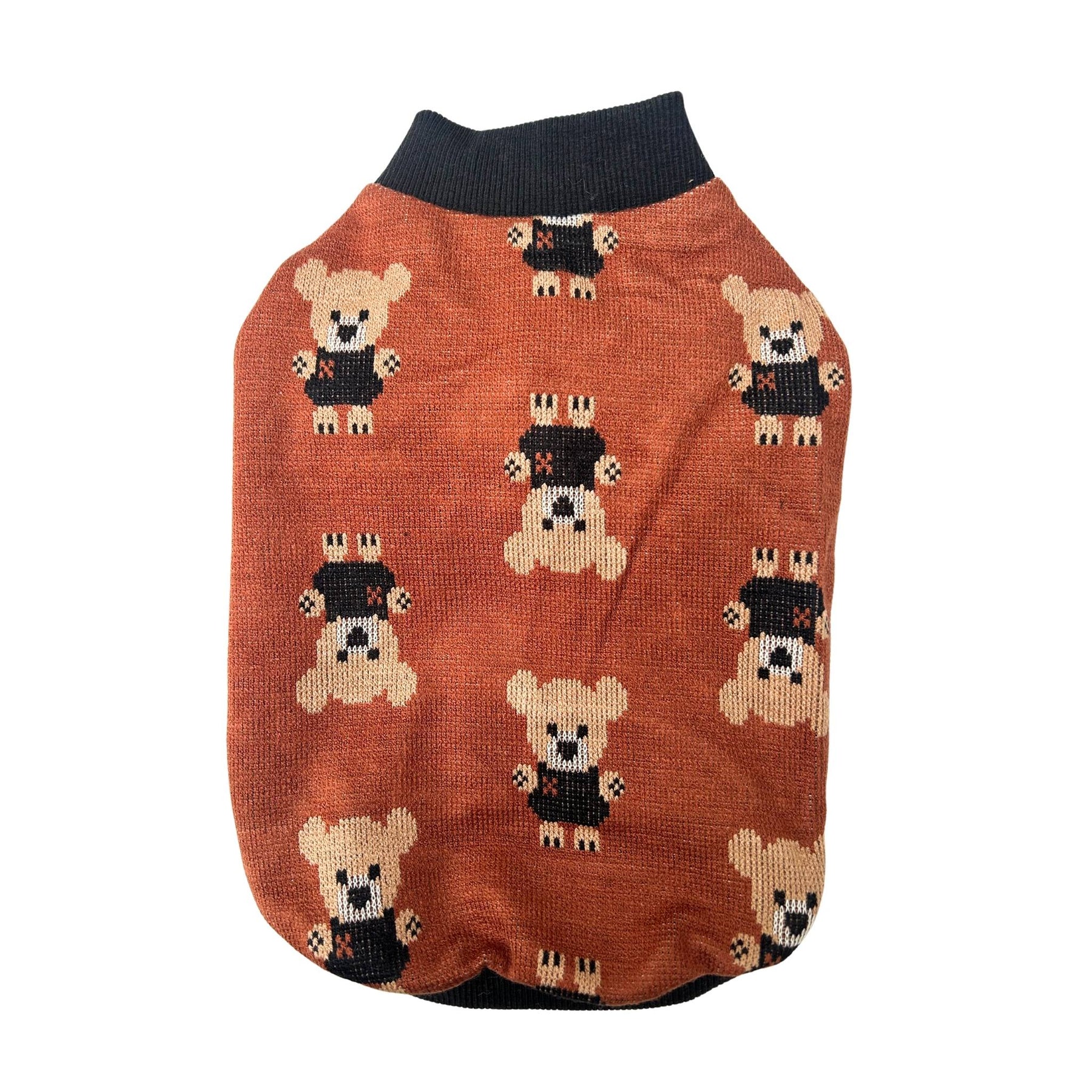 BROWN TEDDY SHAWL COLLAR DOG CARDIGAN
