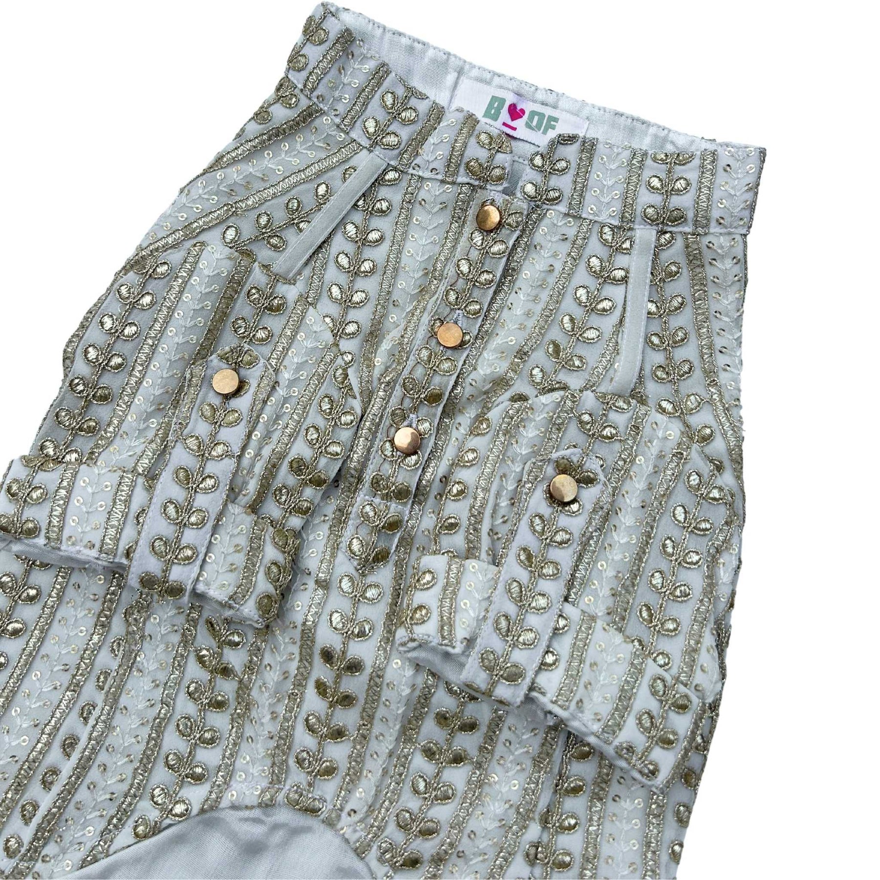 OFF WHITE GOLD LEAF DOG KURTA
