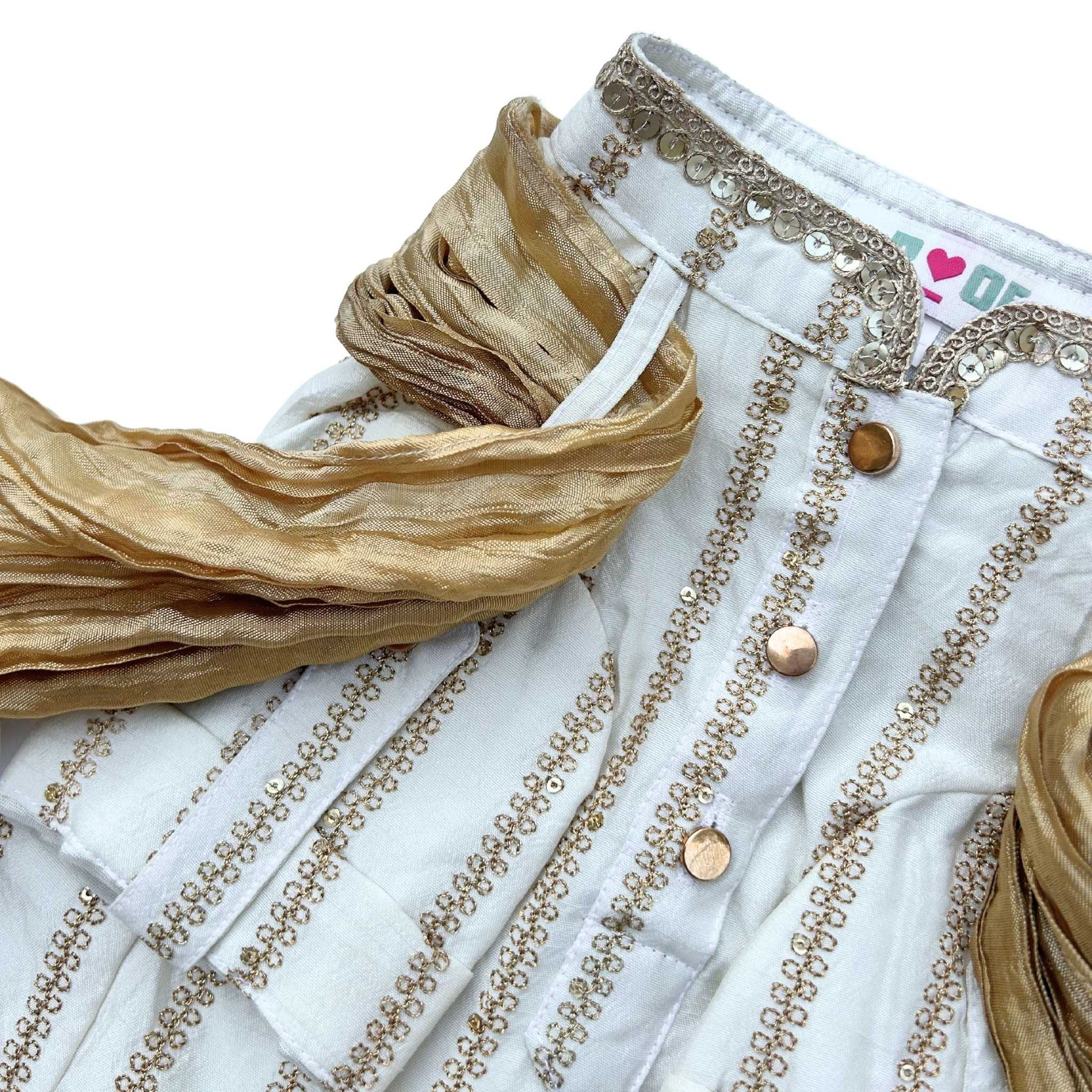 OFF-WHITE ZARI WORK DOG KURTA