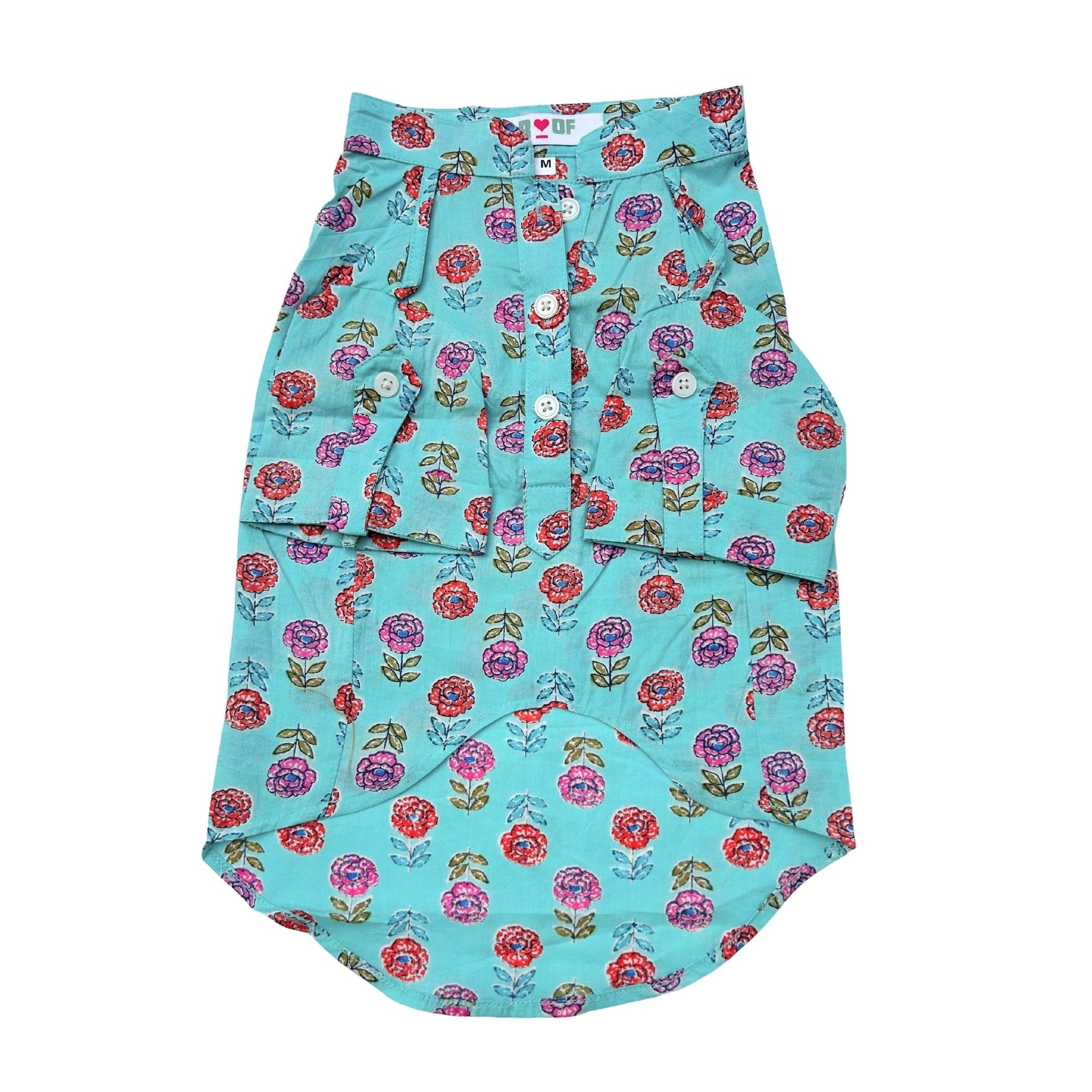 ICE BLUE GULAB COTTON KURTA FOR DOGS AND CATS