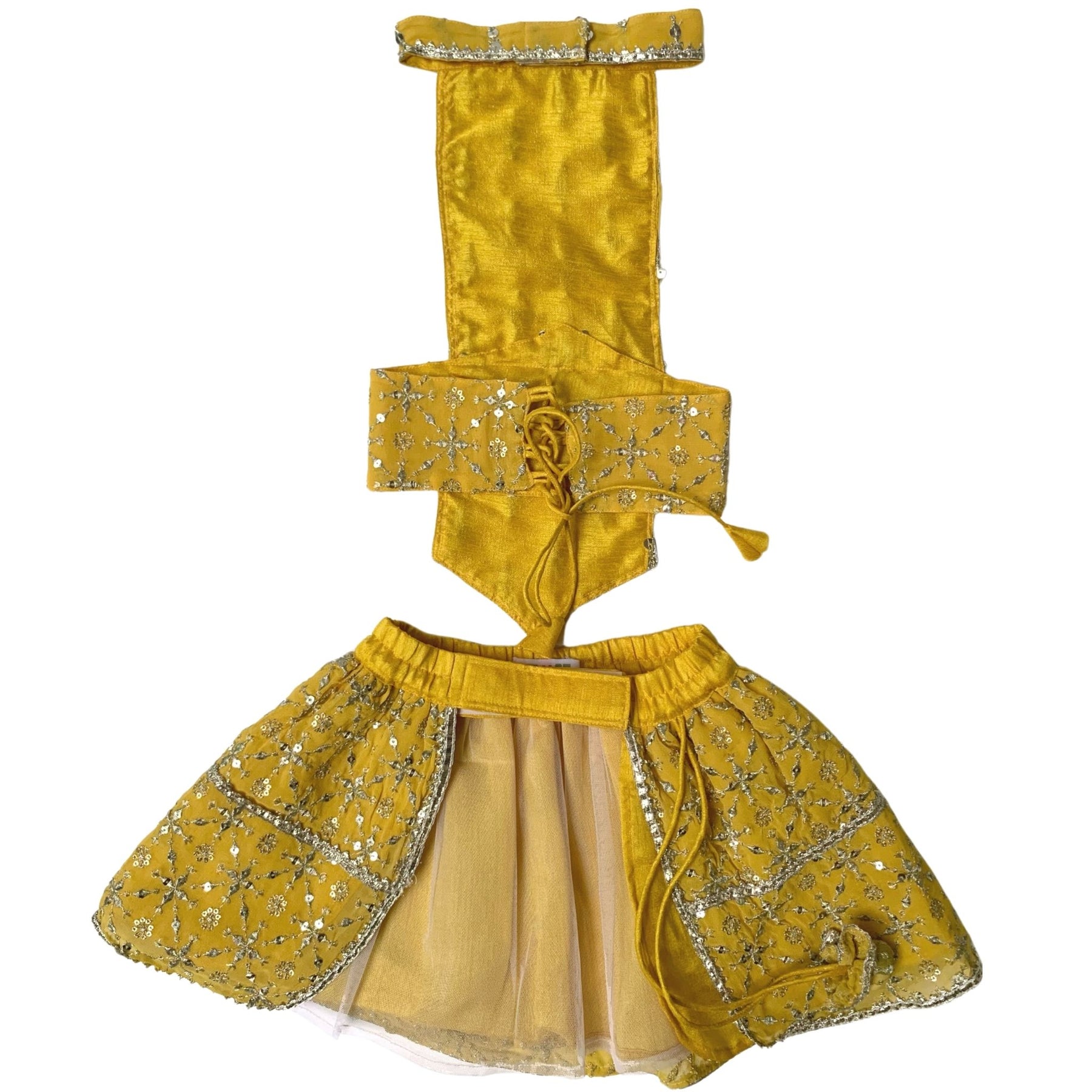 YELLOW FESTIVE DOG LEHENGA