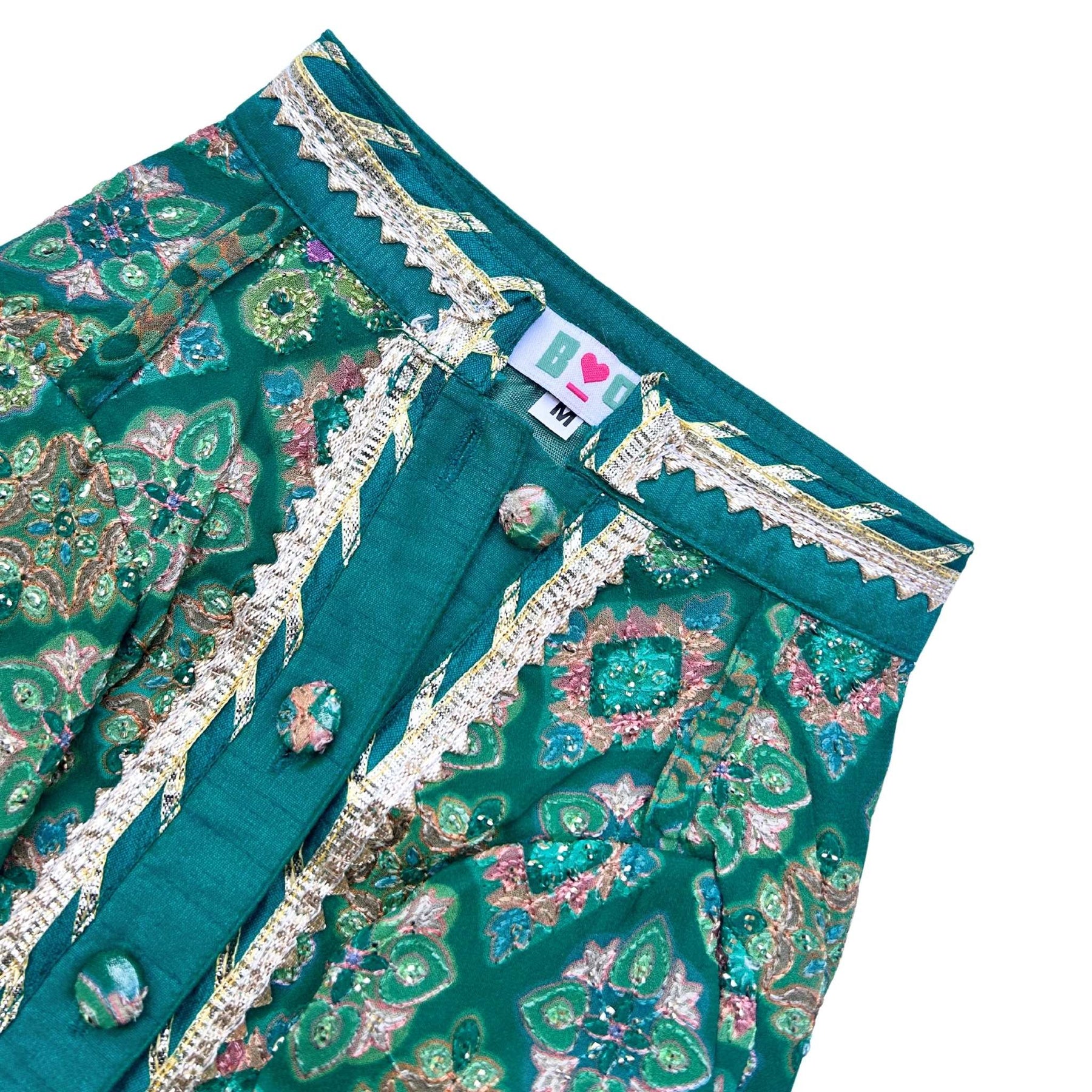 BOTTLE GREEN PATIALA MOTIF DOG KURTA
