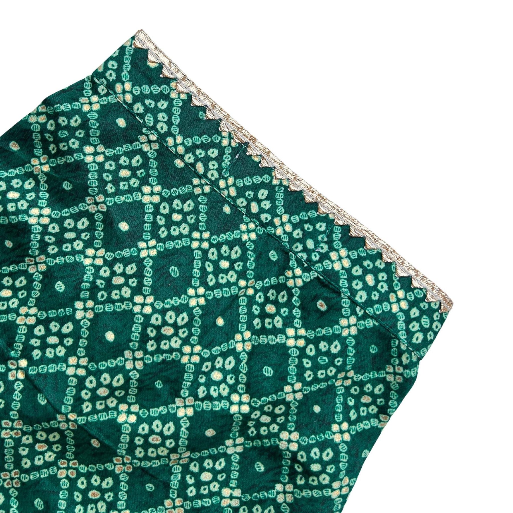 GREEN BANDHANI COTTON KURTA FOR DOGS AND CATS