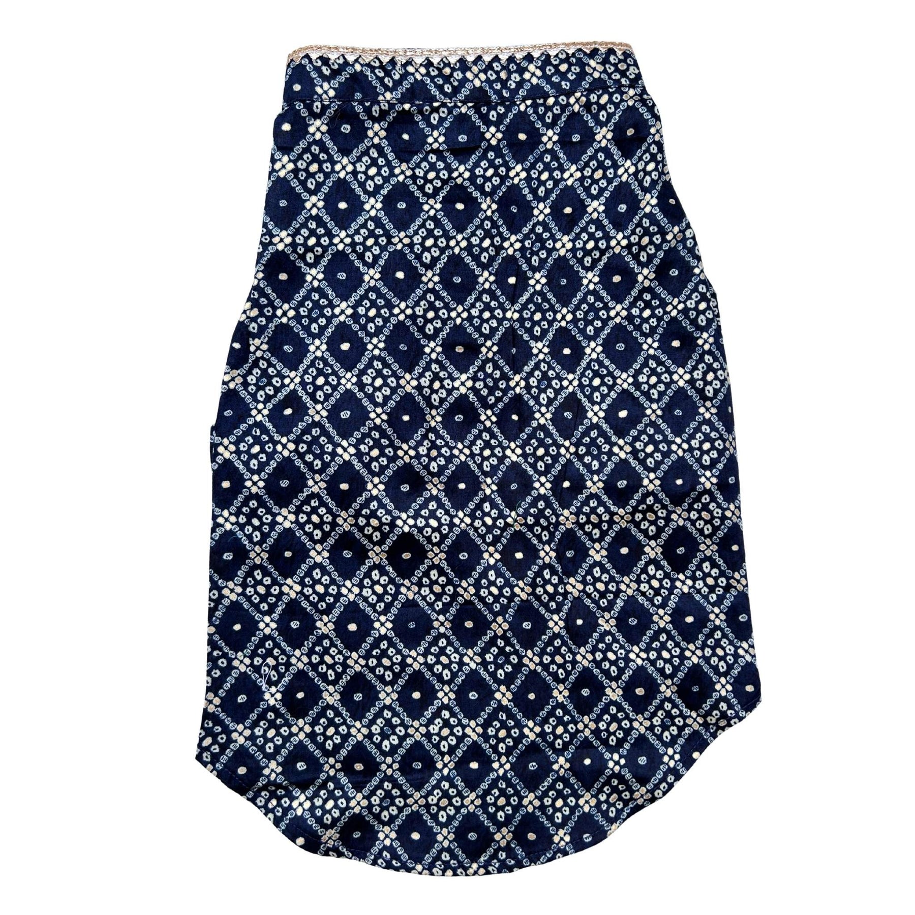 NAVY BLUE BANDHANI COTTON KURTA FOR DOGS AND CATS