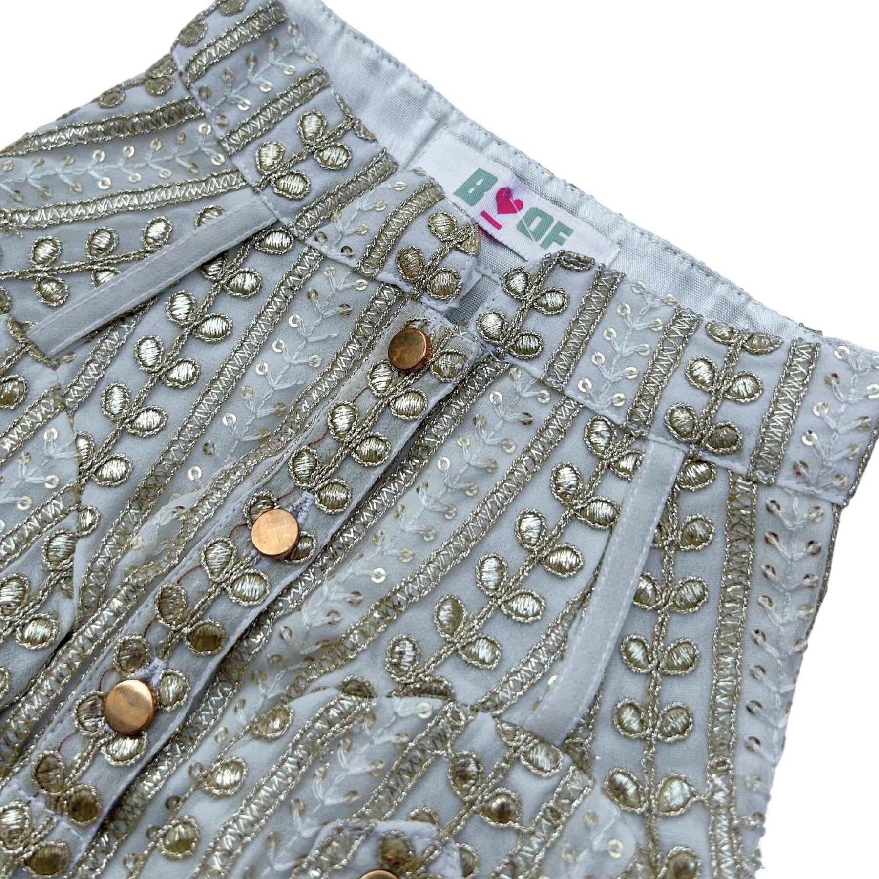 OFF WHITE GOLD LEAF DOG KURTA