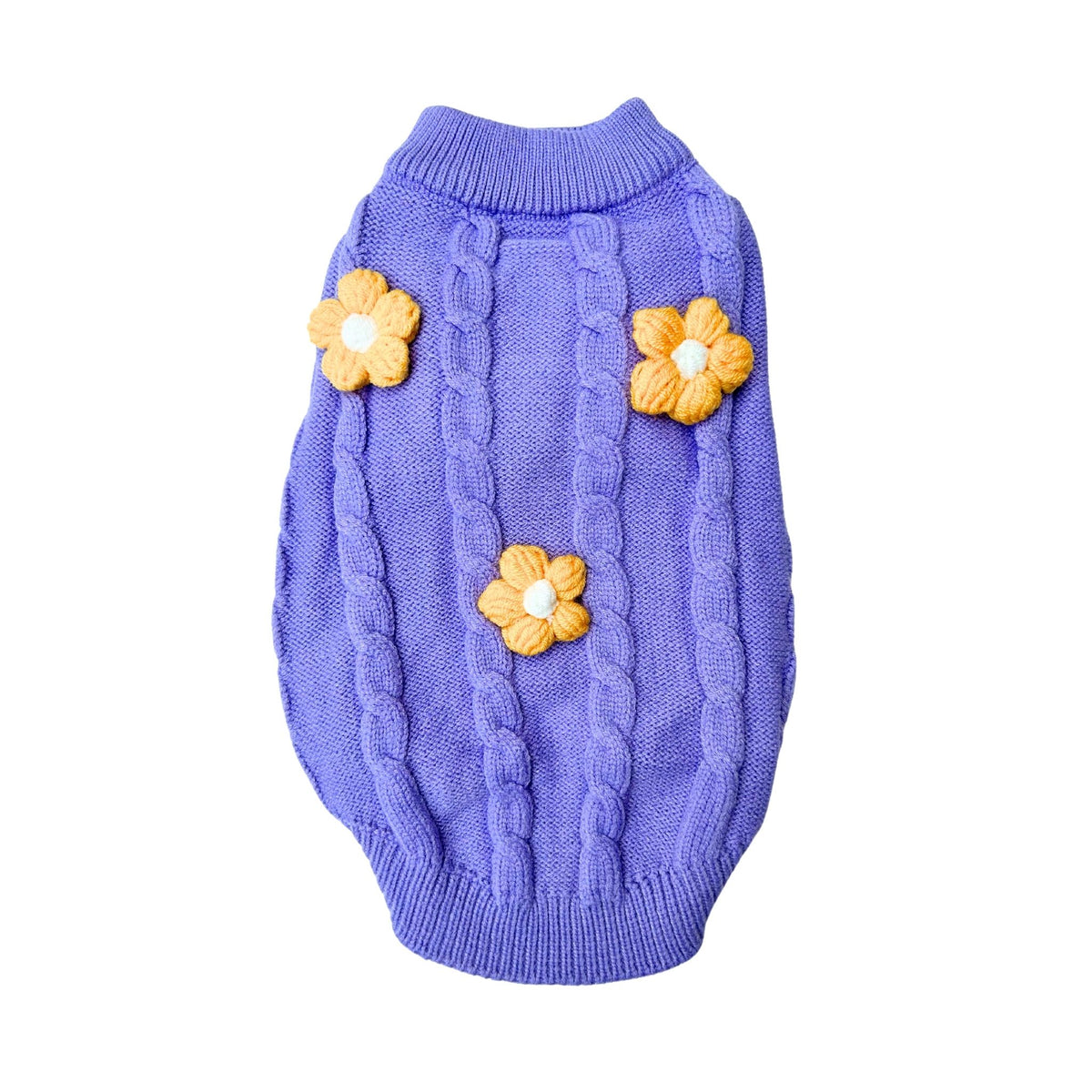 PURPLE FLOWER DOG SWEATER