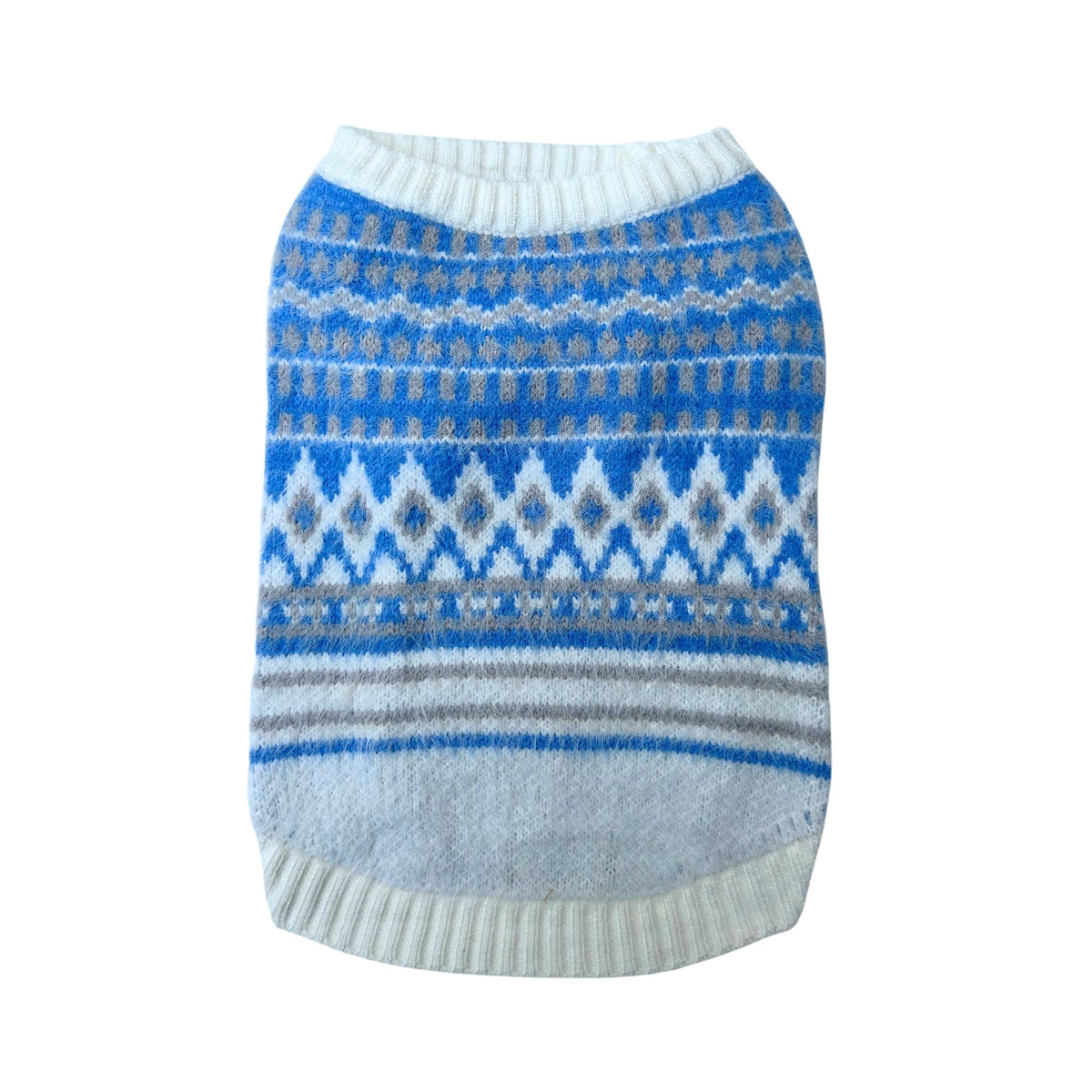 BLUE AZTEC PATTERN DOG SWEATER