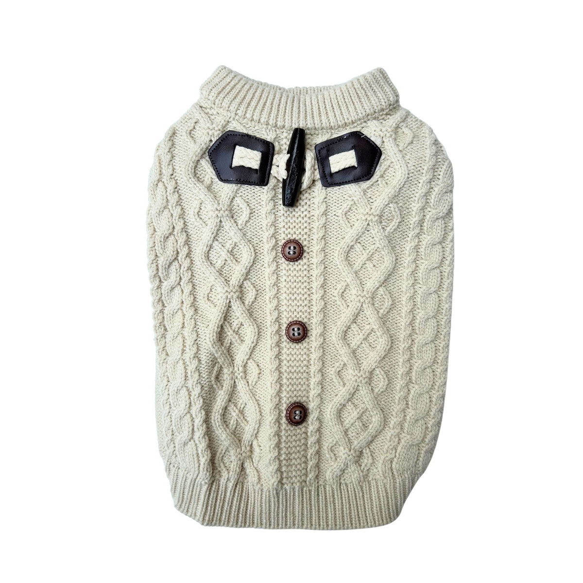 OFFWHITE CABLE DOG SWEATER