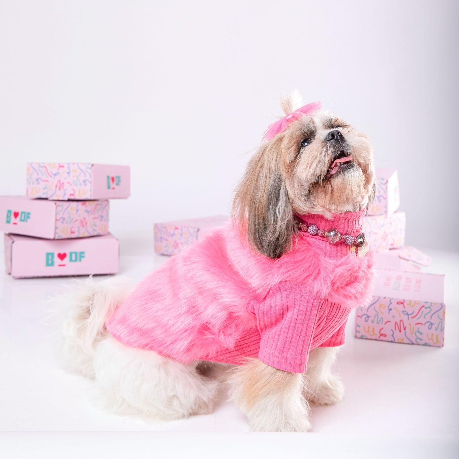 FAUX FUR DOG SWEATER