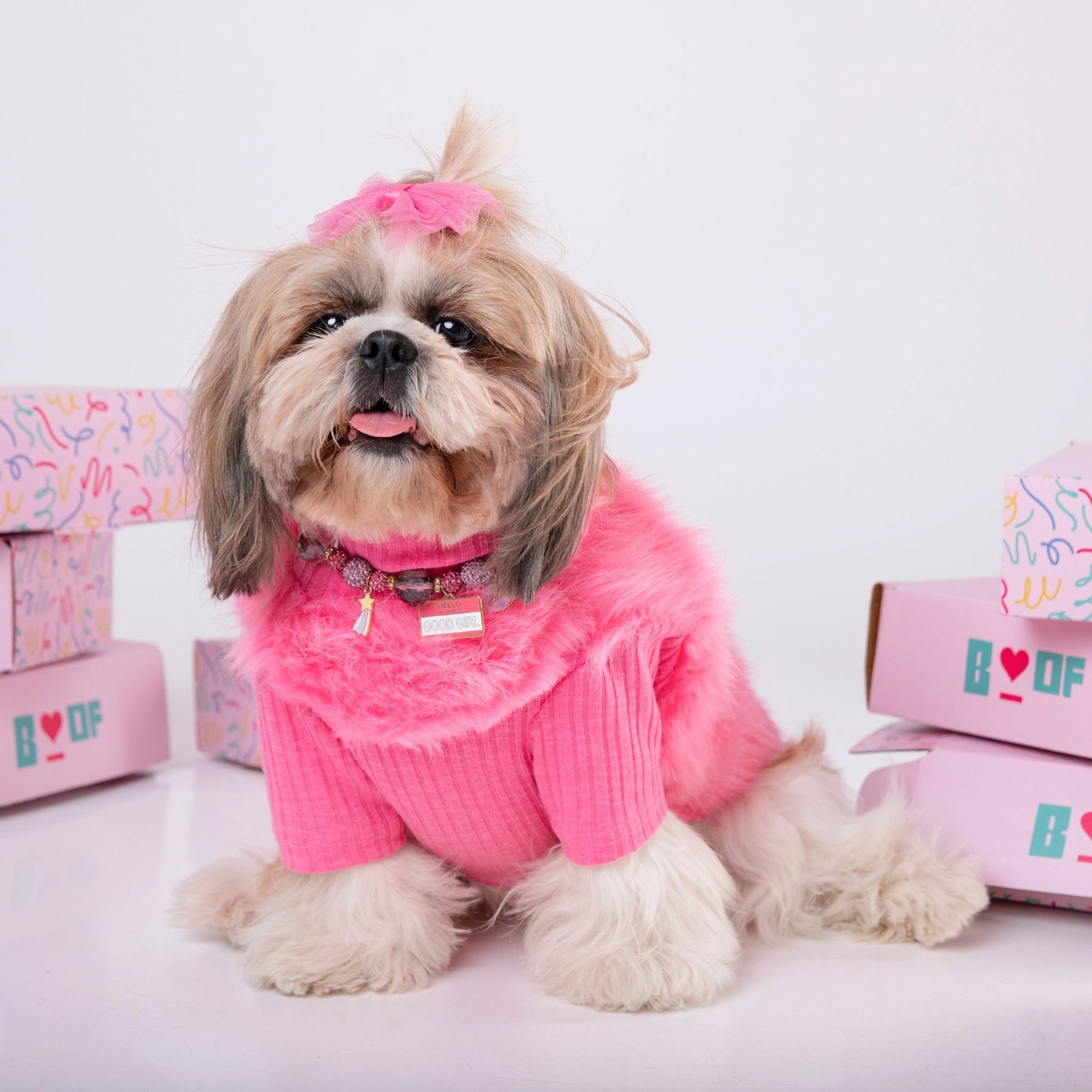 FAUX FUR DOG SWEATER