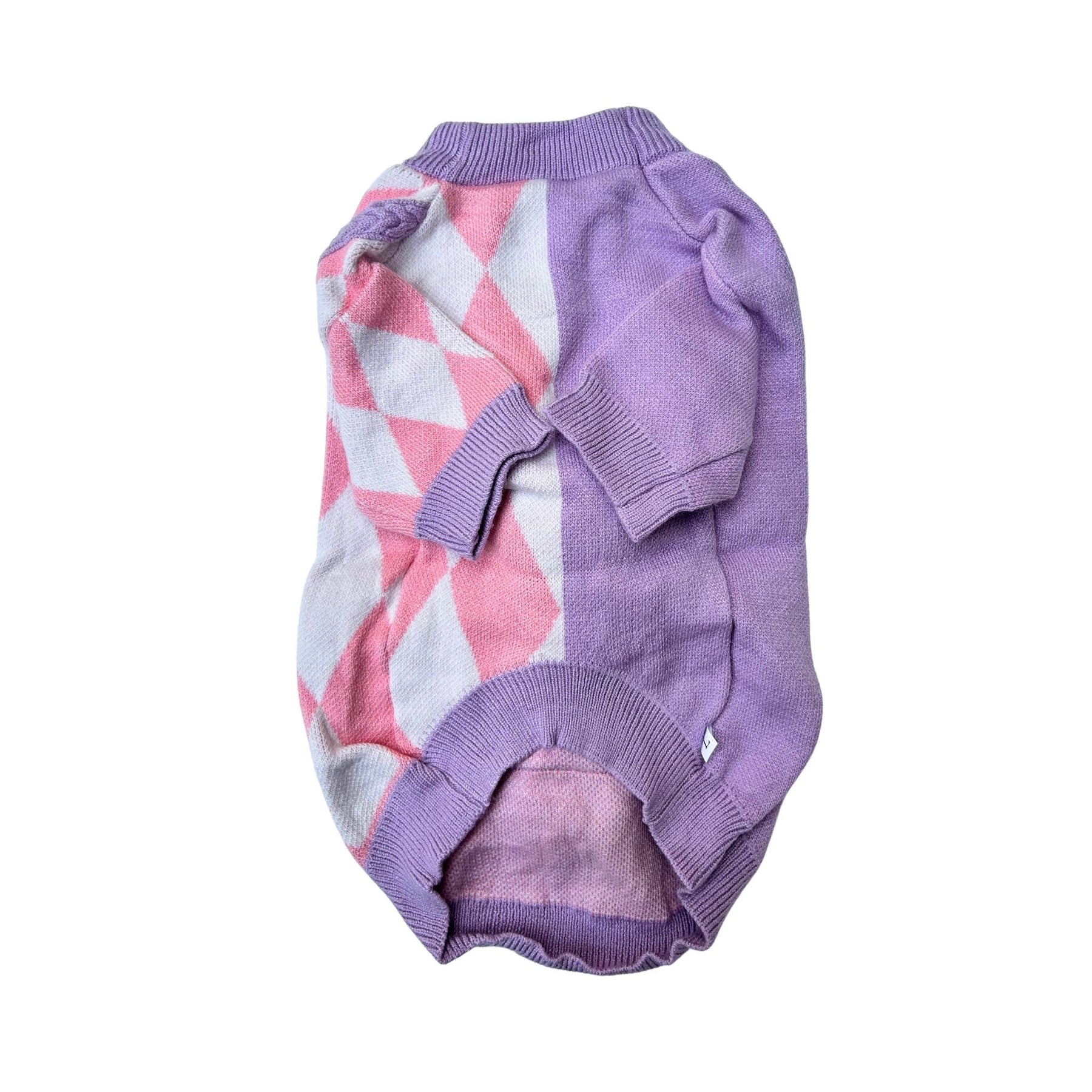 PURPLE PINK TEDDY DOG SWEATER