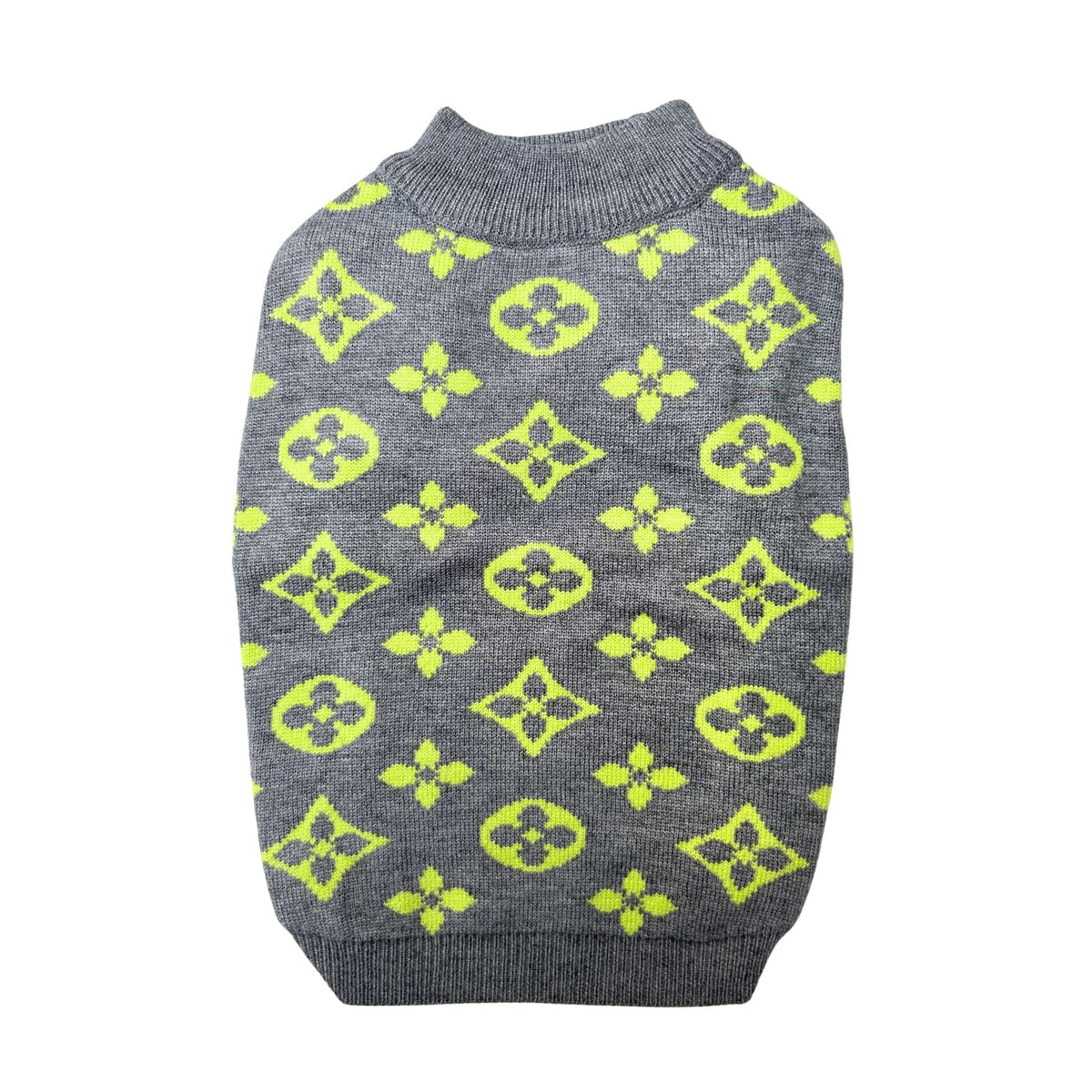 GREY PAW-V DOG SWEATER