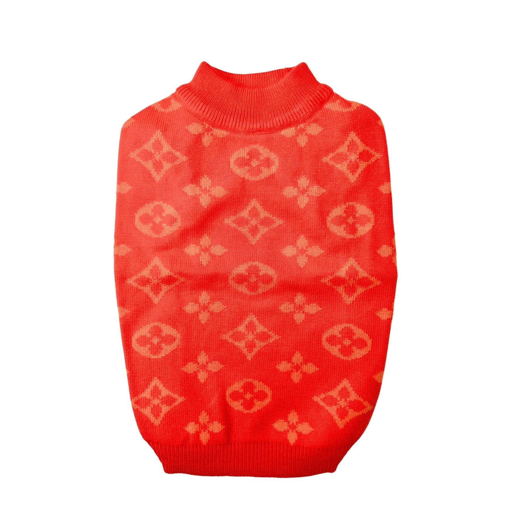 ORANGE PAW-V DOG SWEATER
